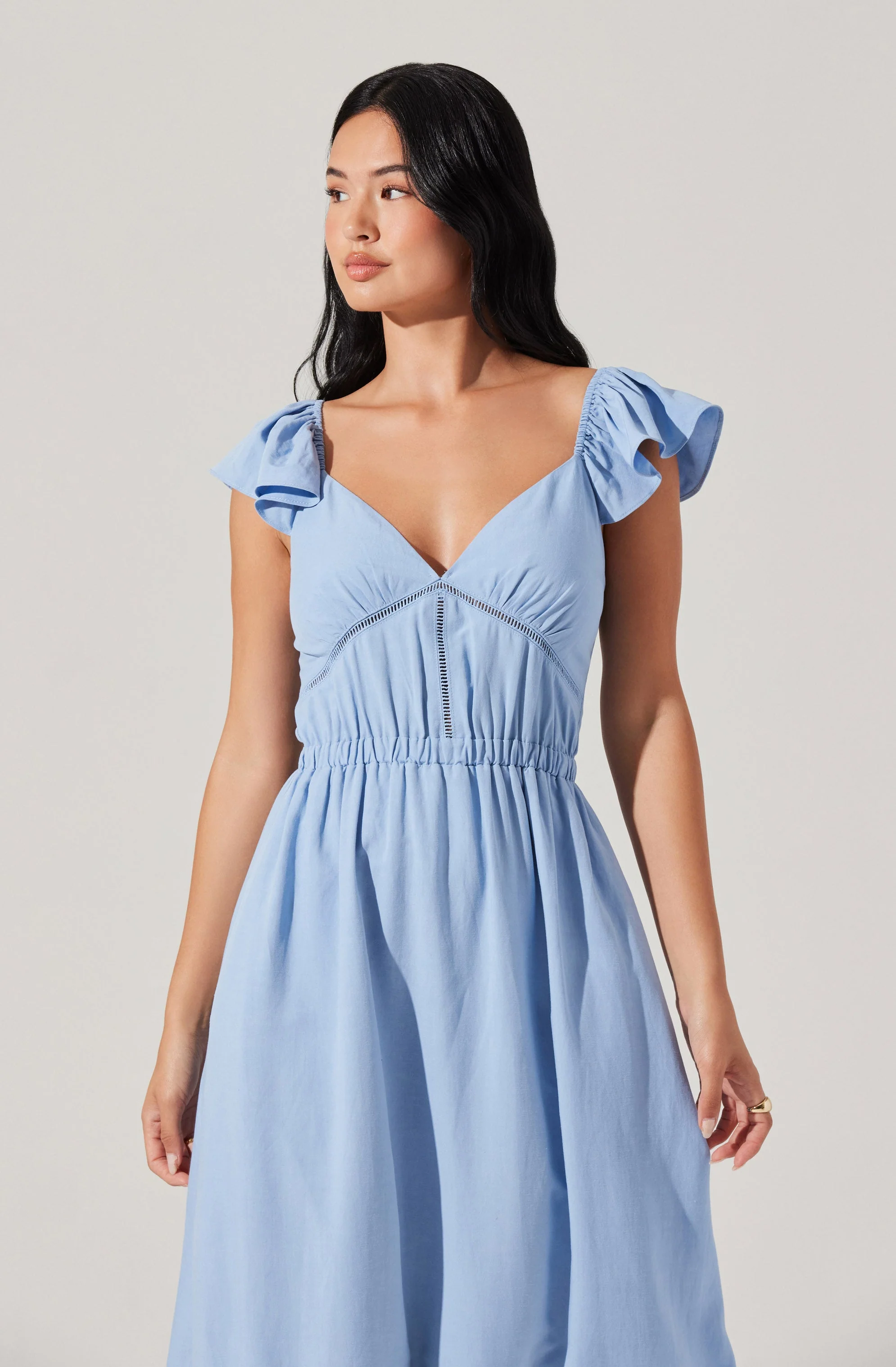 Odeletta Embroidered Floral Trim Dress