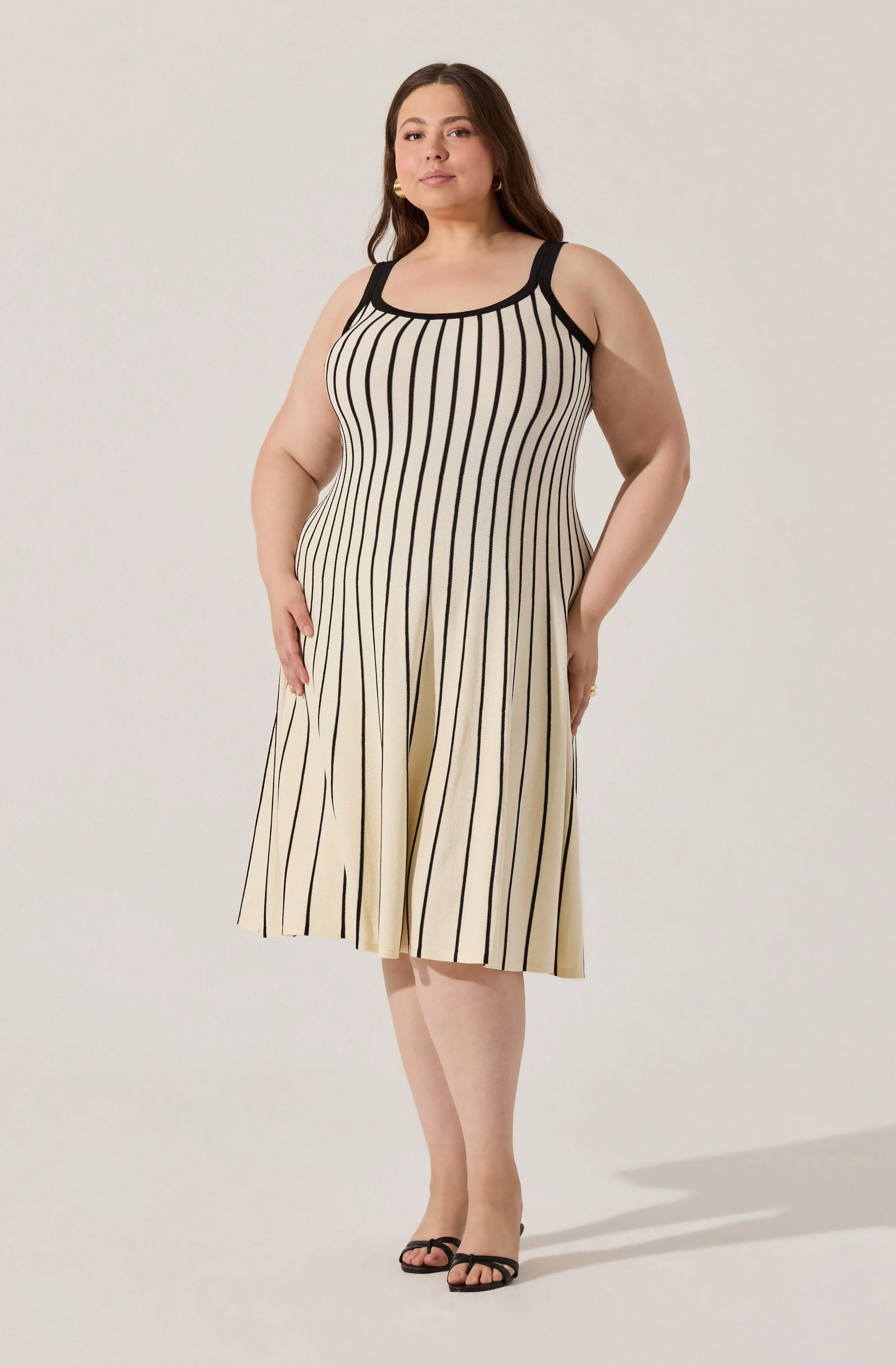 Irecia Stripe Sweater Midi Dress