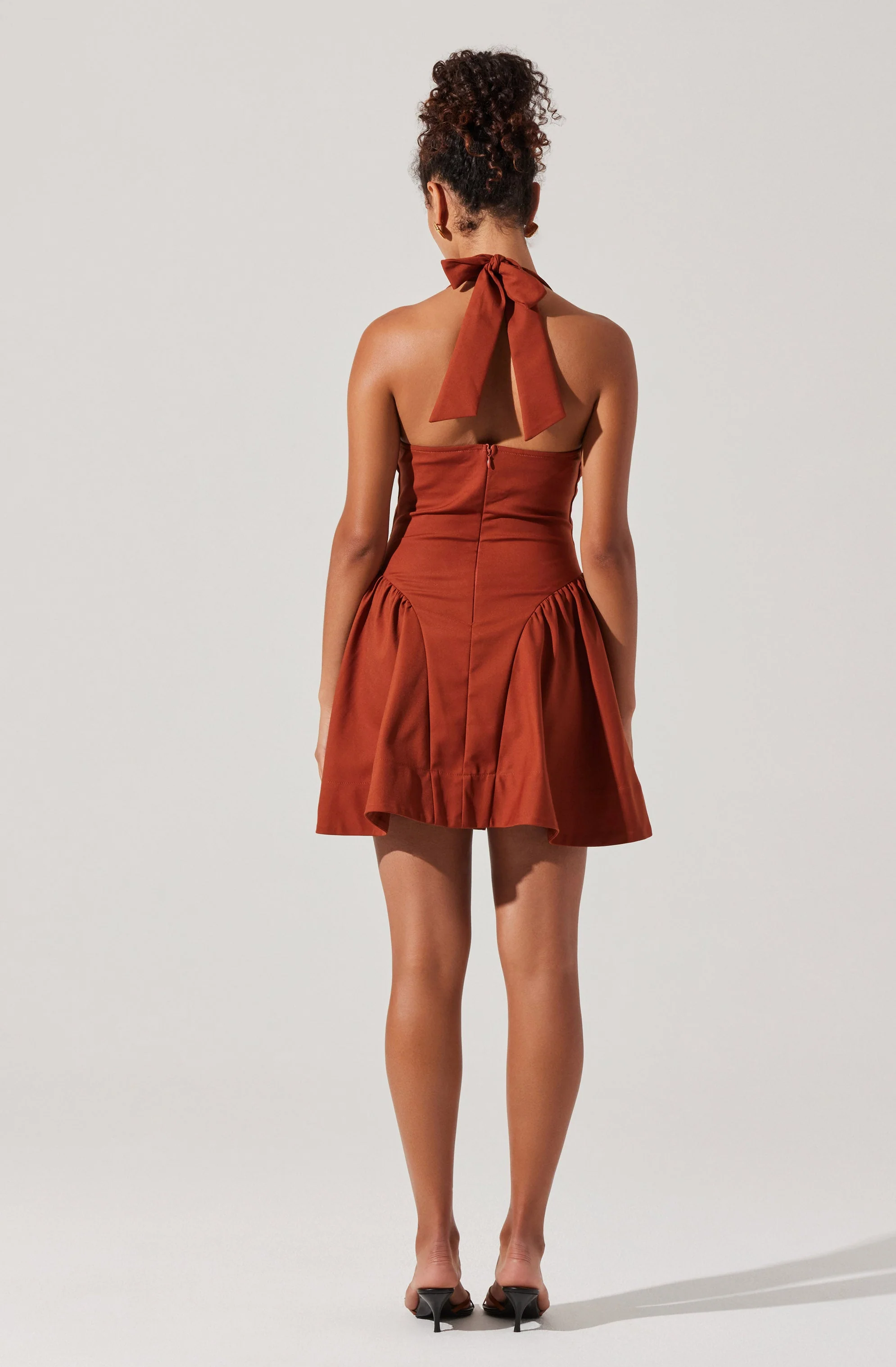 Meana V-Neck Halter Mini Dress