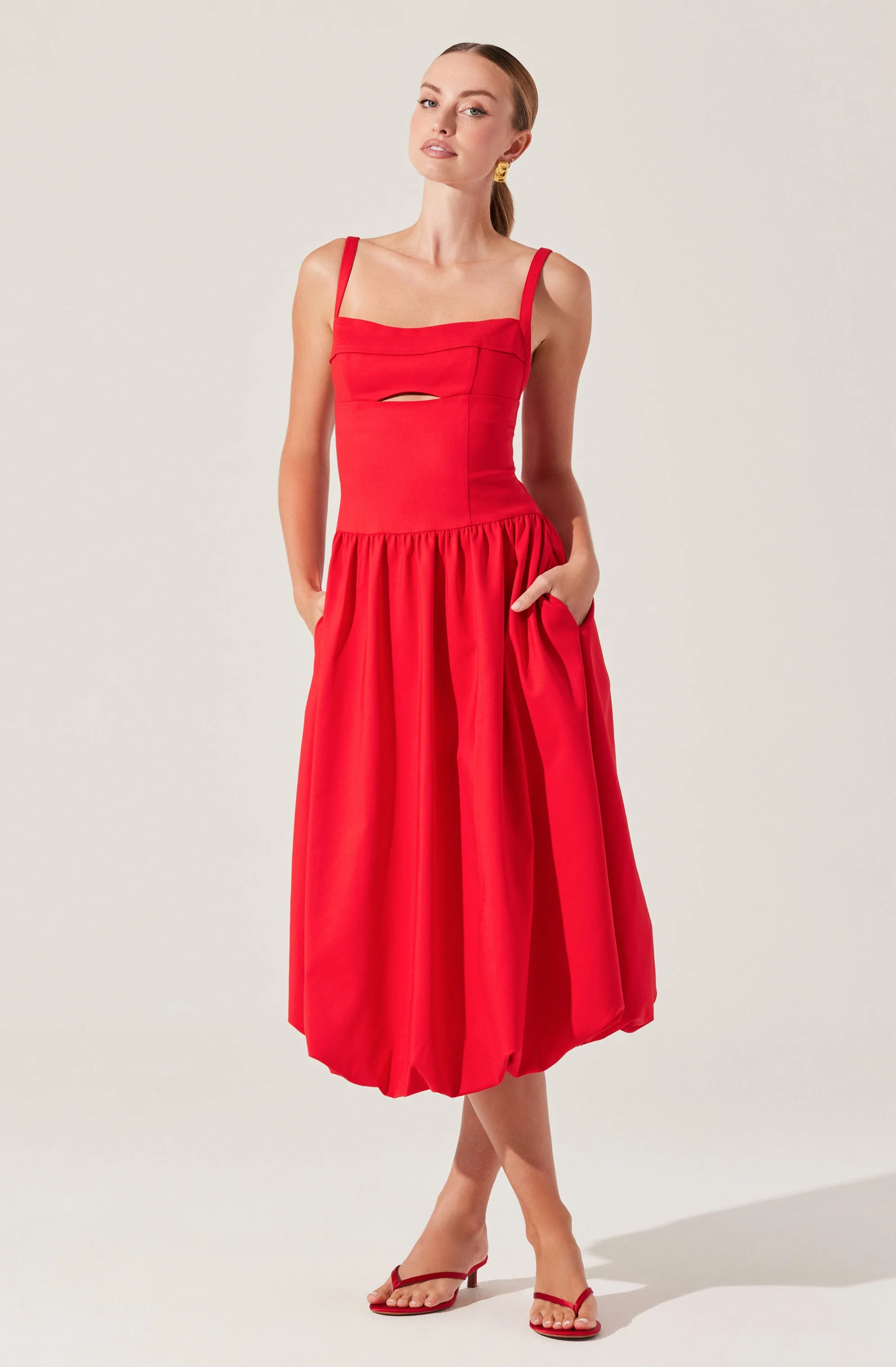 Jevi Sleeveless Bubble Midi Dress