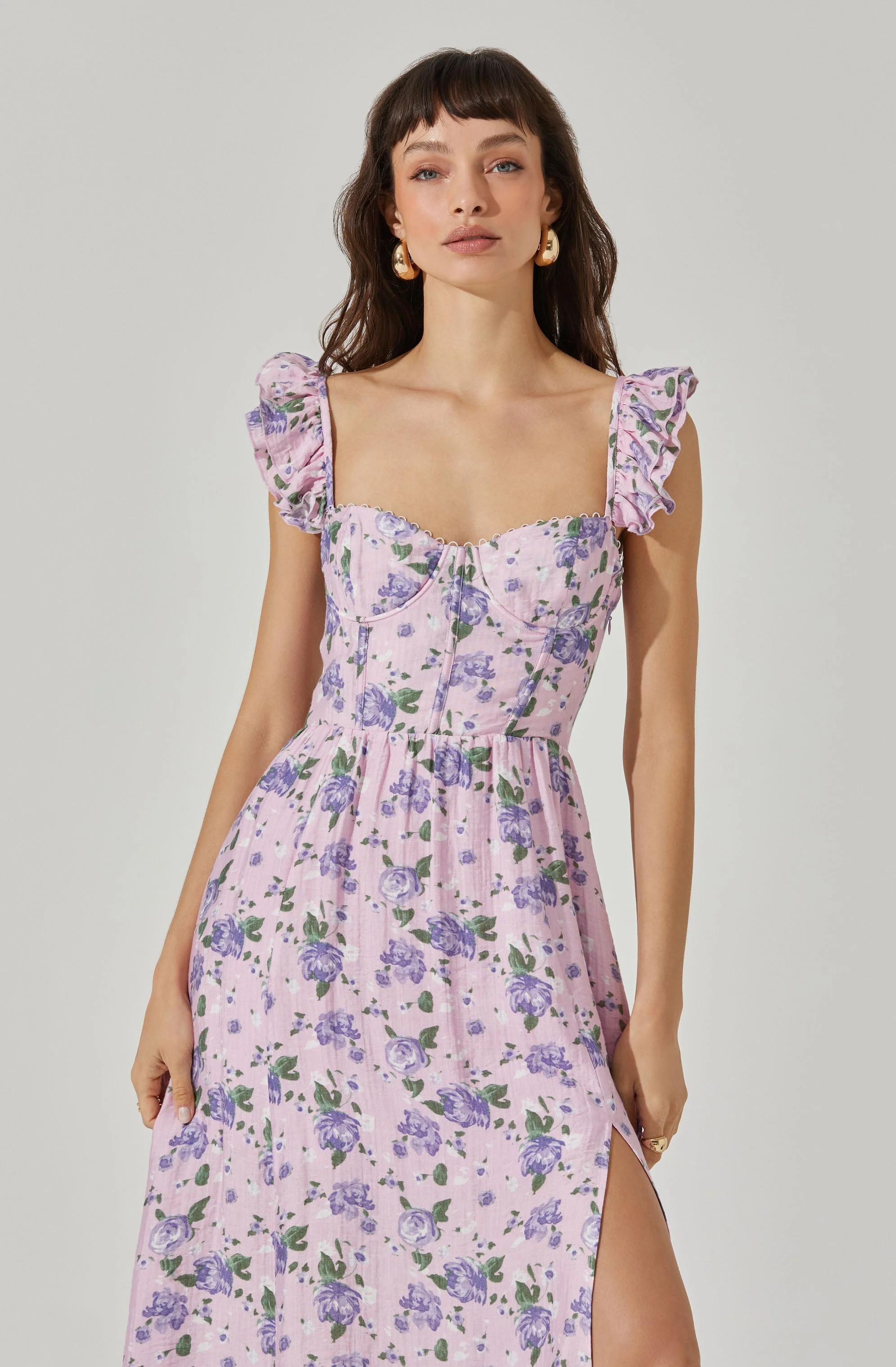 Wedelia Floral Bustier Midi Dress