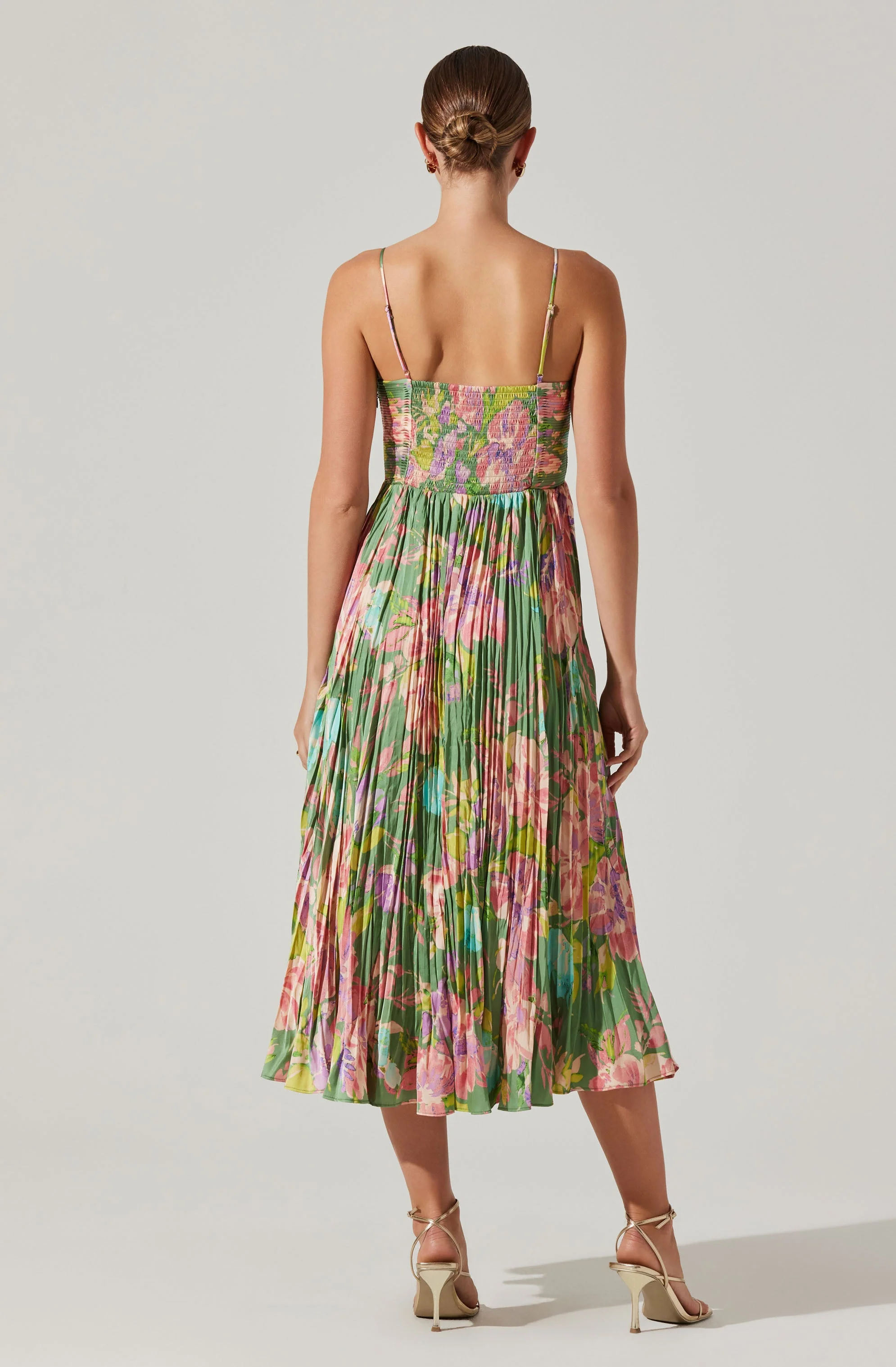 Maeve Printed Pleated Midi Dress