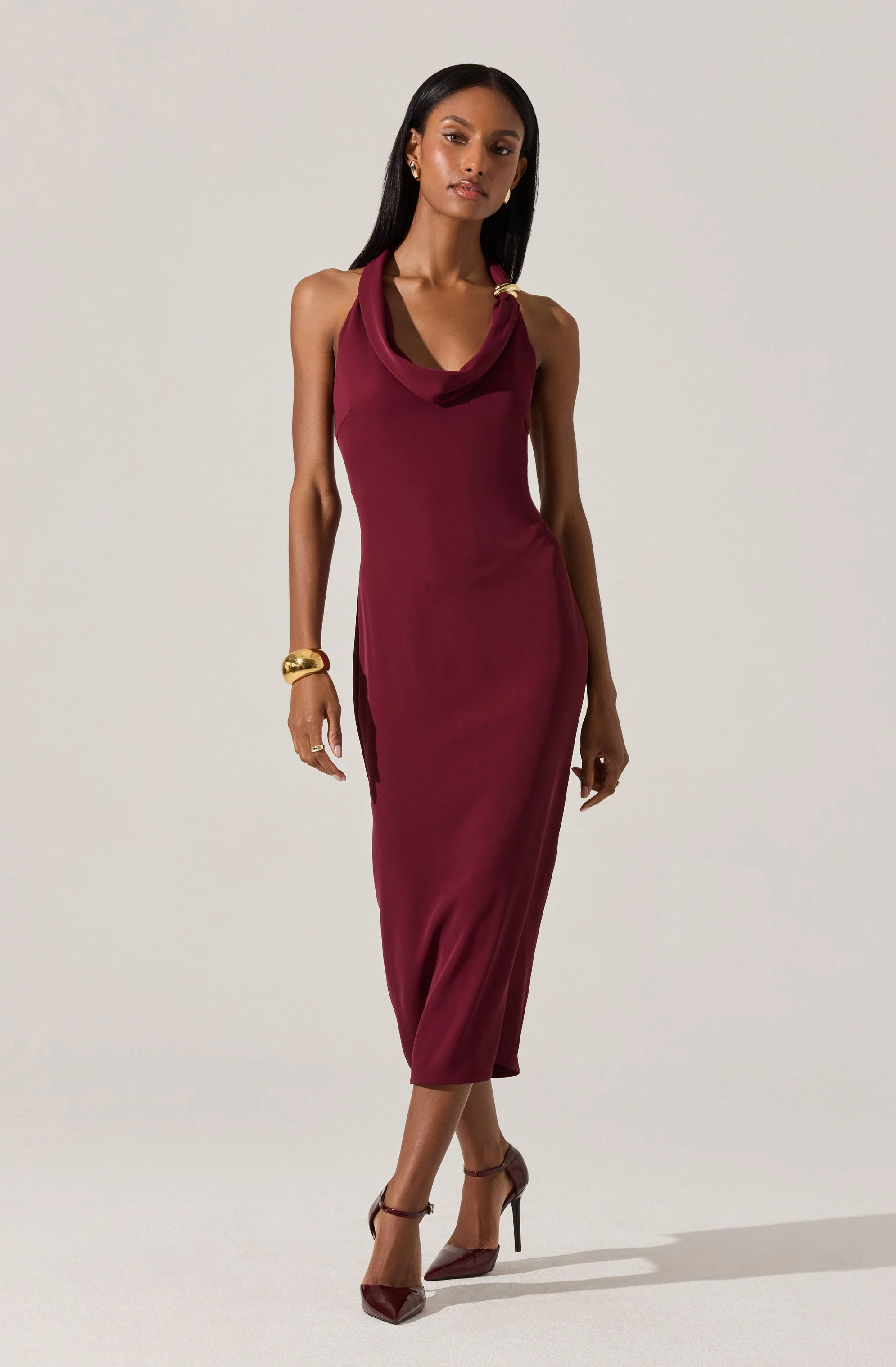 Alanna Halter Cowl Neck Dress