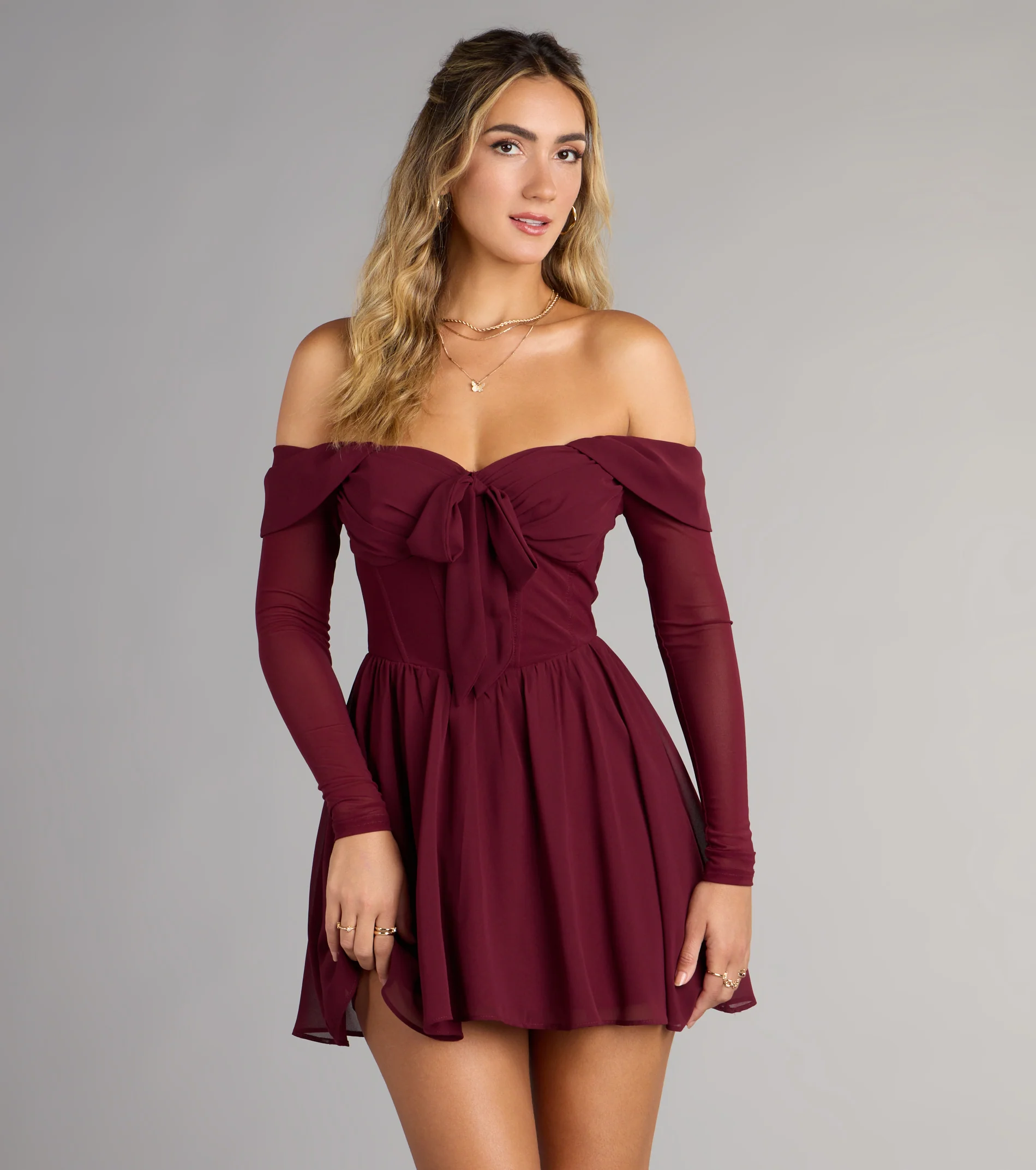 Daydream Darling Chiffon Skater Mini Dress