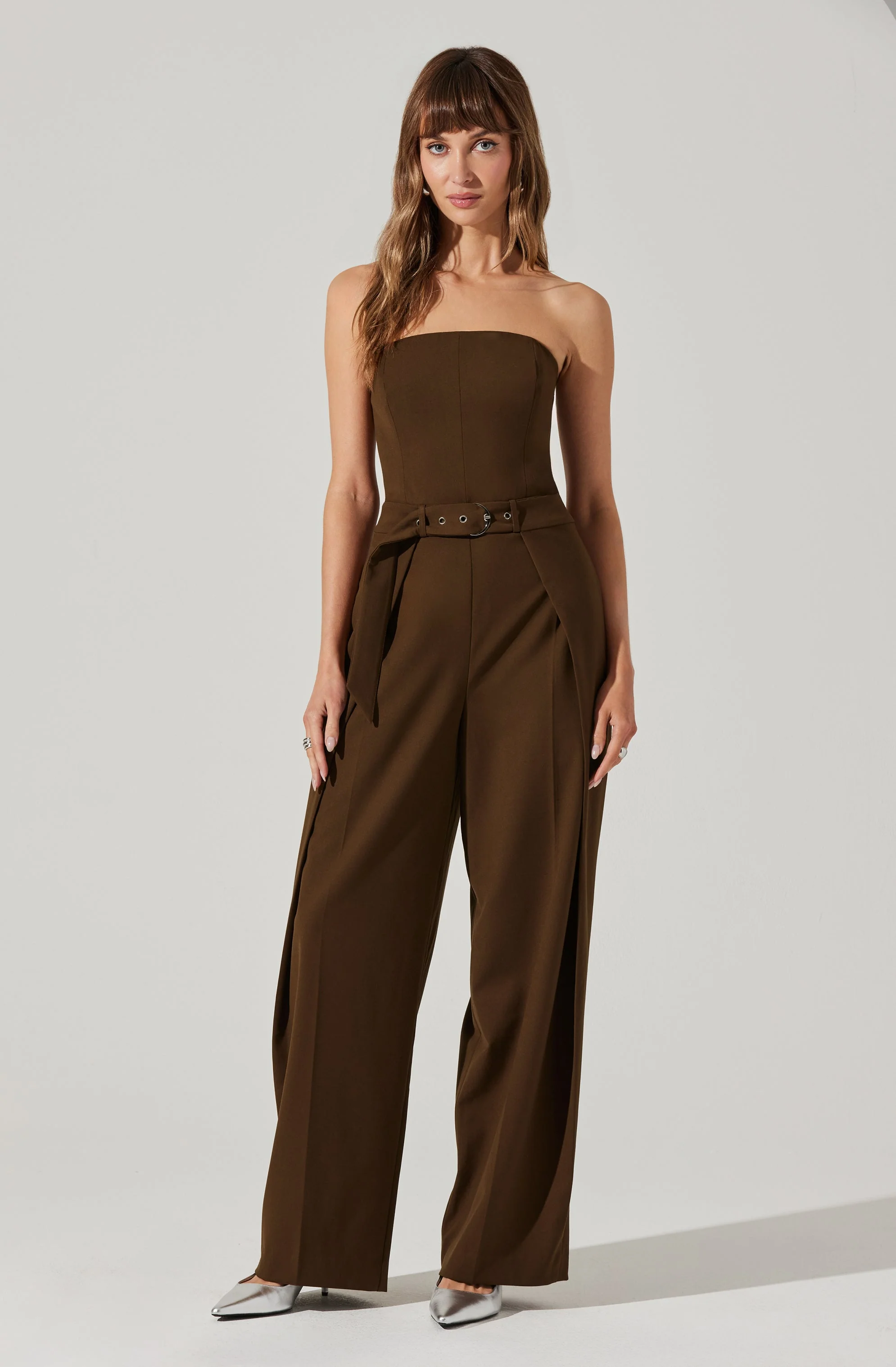 Bryony Tailored Pleat Belted Jumpsuit