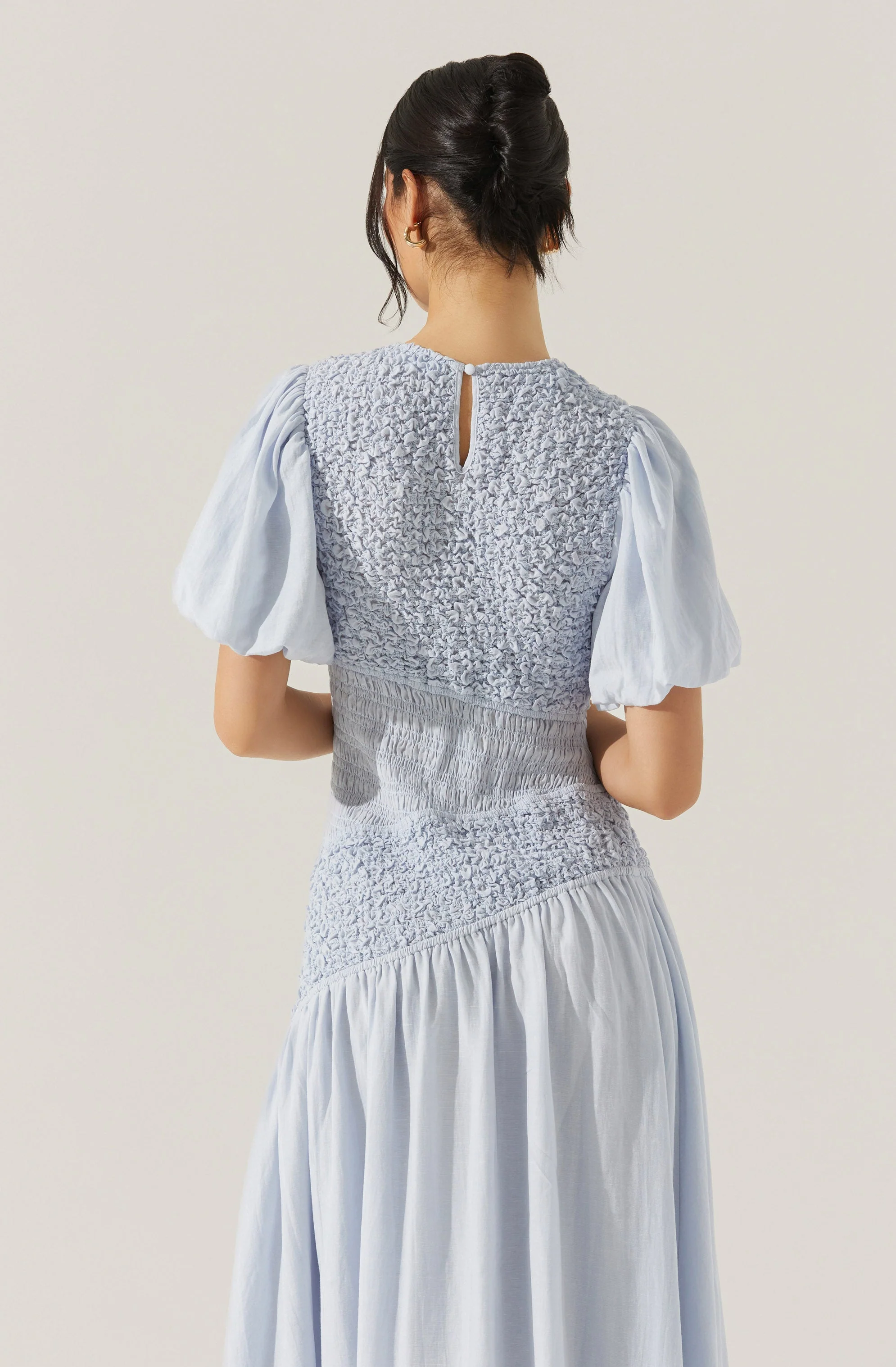Theoni Smocked Asymmetric Dress