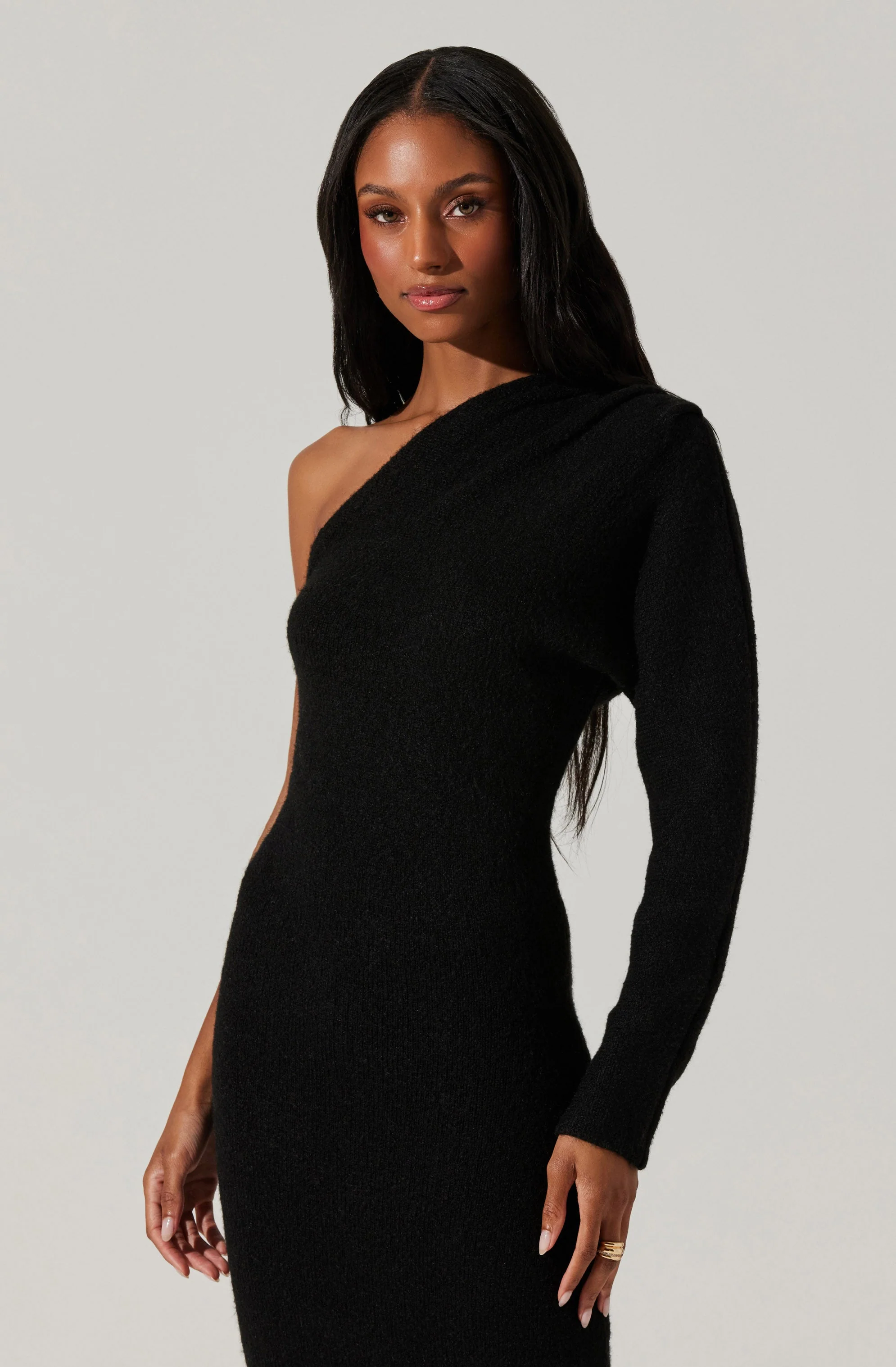 Finola One Shoulder Sweater Dress