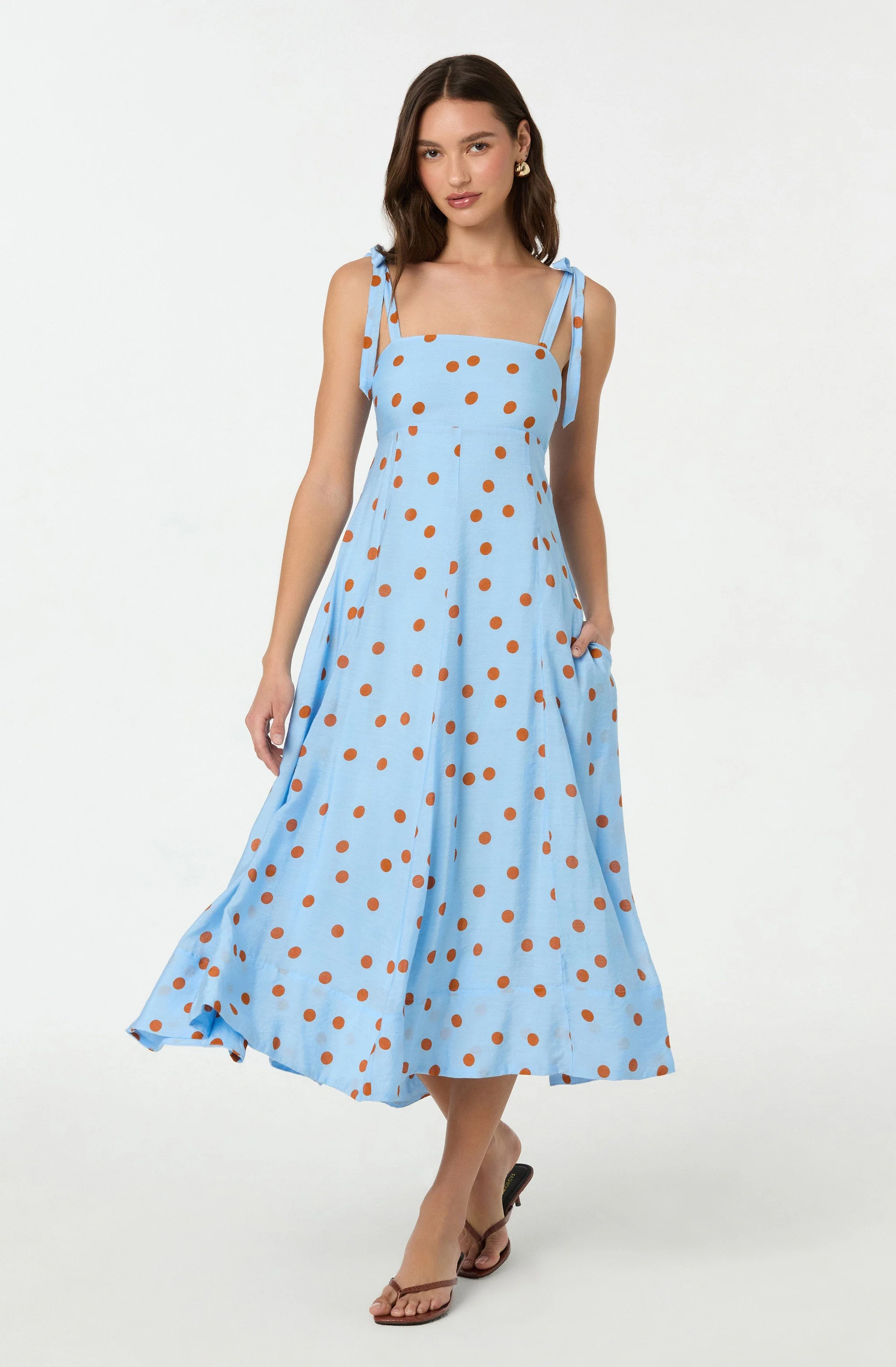 Lilliana Polka Dot Midi Dress