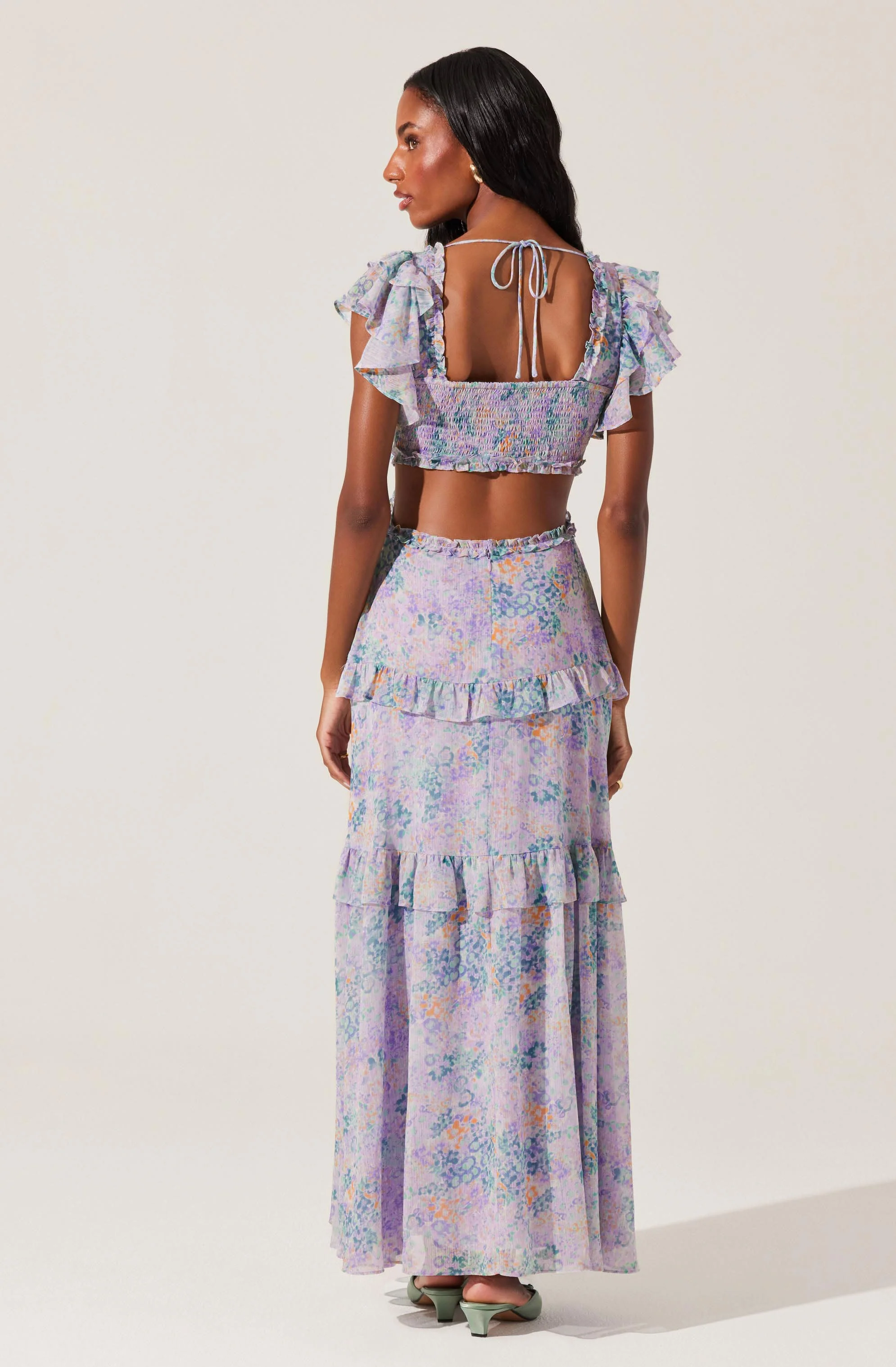 Mable Floral Tiered Ruffle Maxi Dress