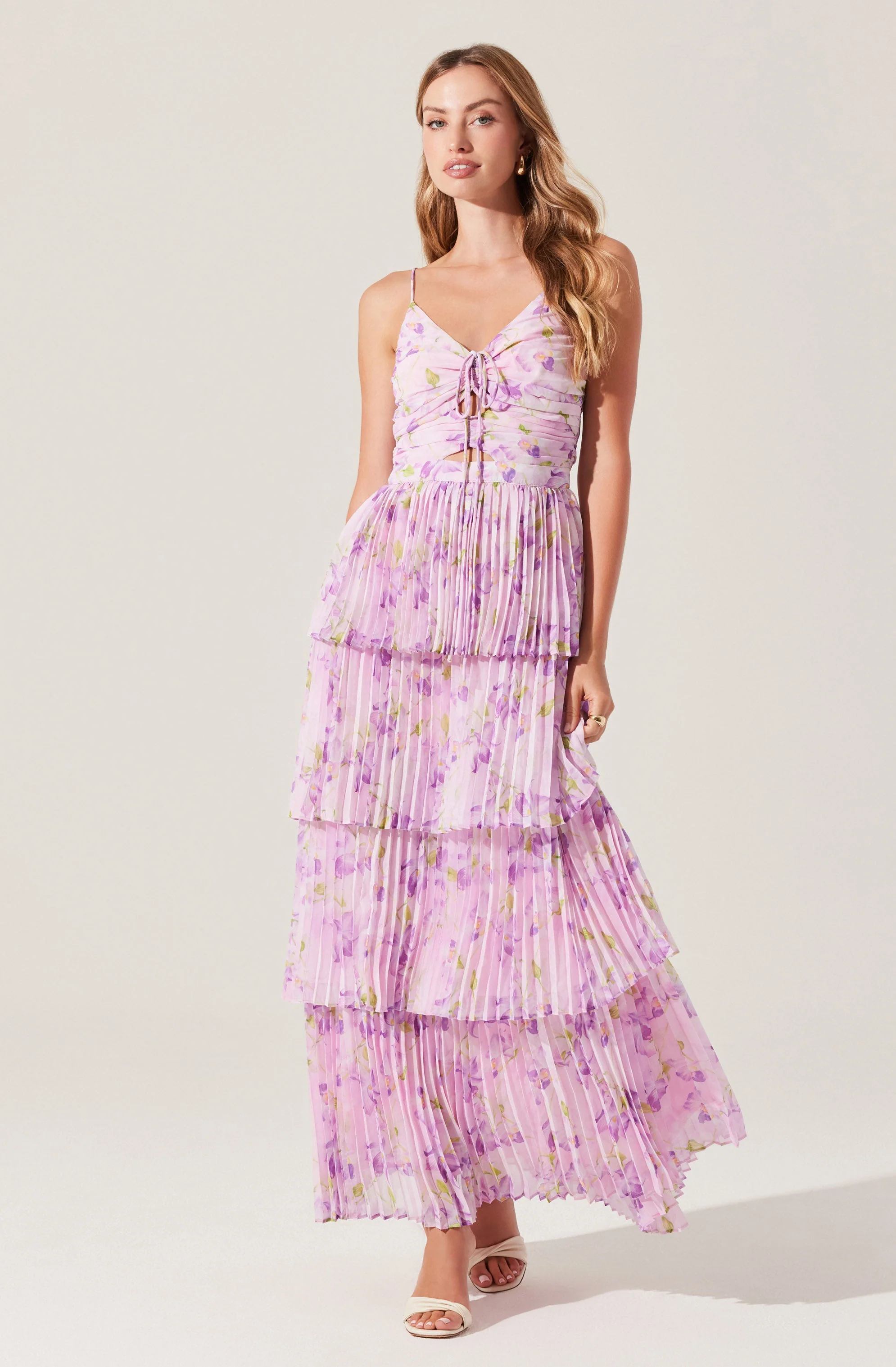 Daytona Pleated Floral Maxi Dress