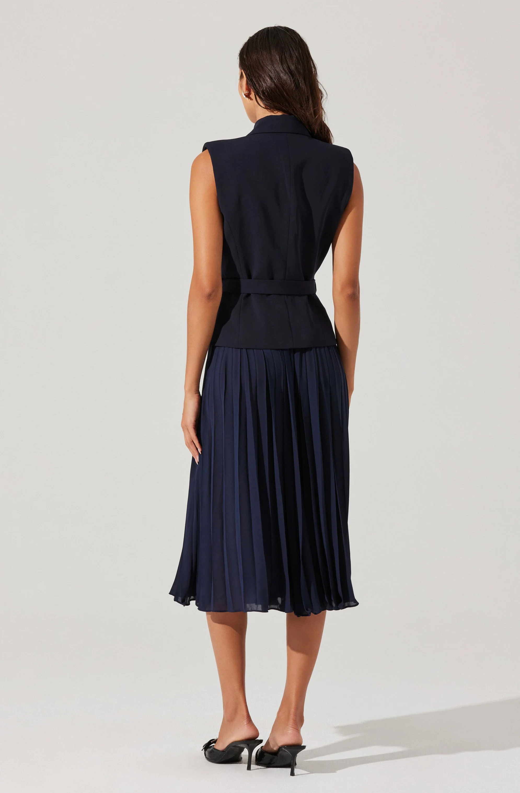 Mixed Media Vest Wrap Dress