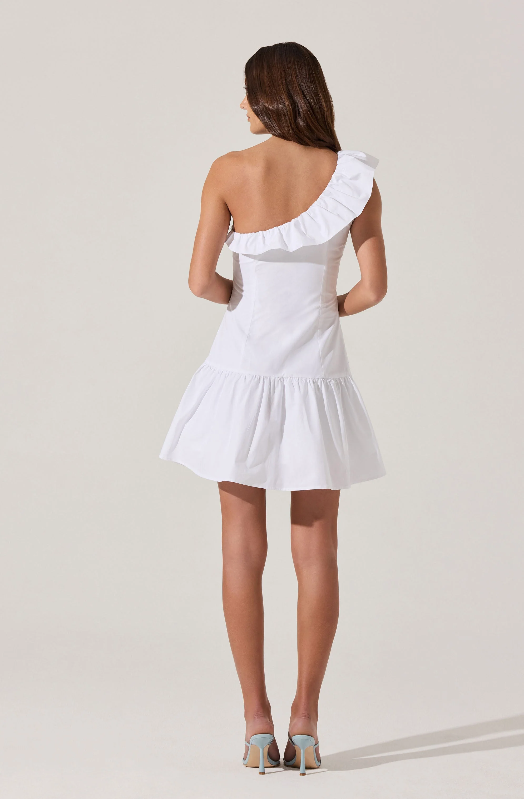 One Shoulder Ruffle Mini Dress