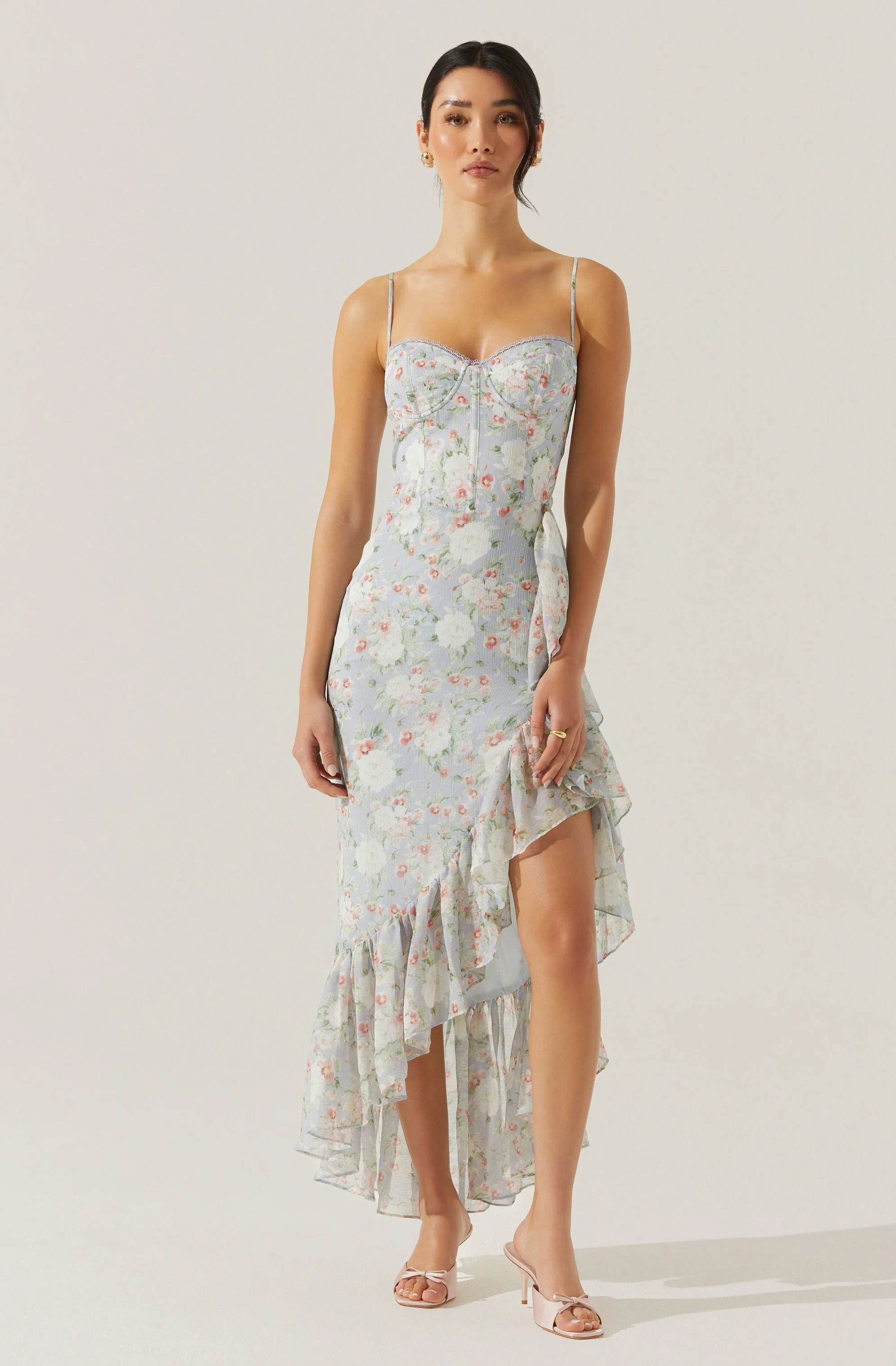Brisbane Asymmetrical Floral Midi Dress