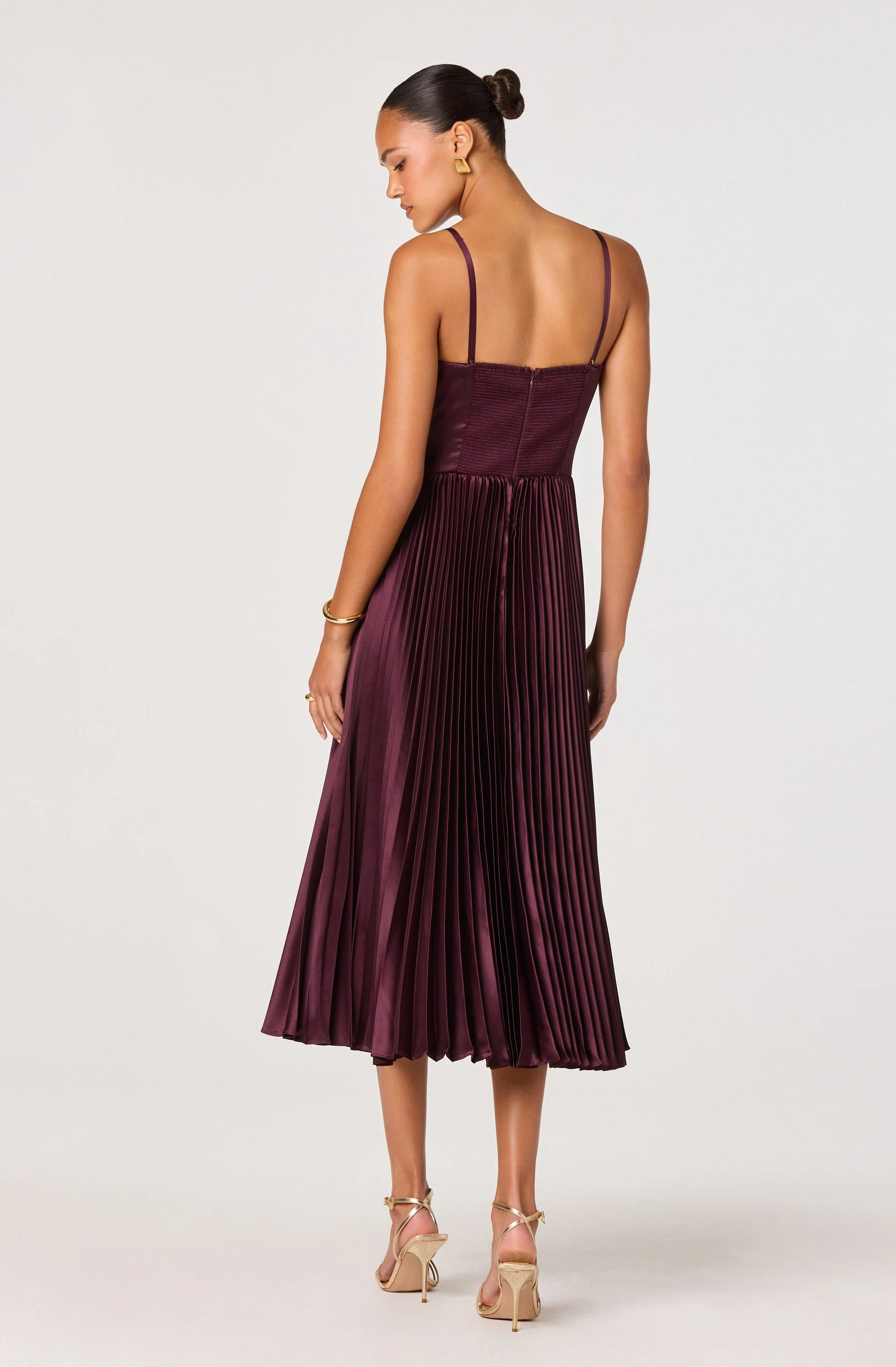 Ascella Sweetheart Pleated Midi Dress