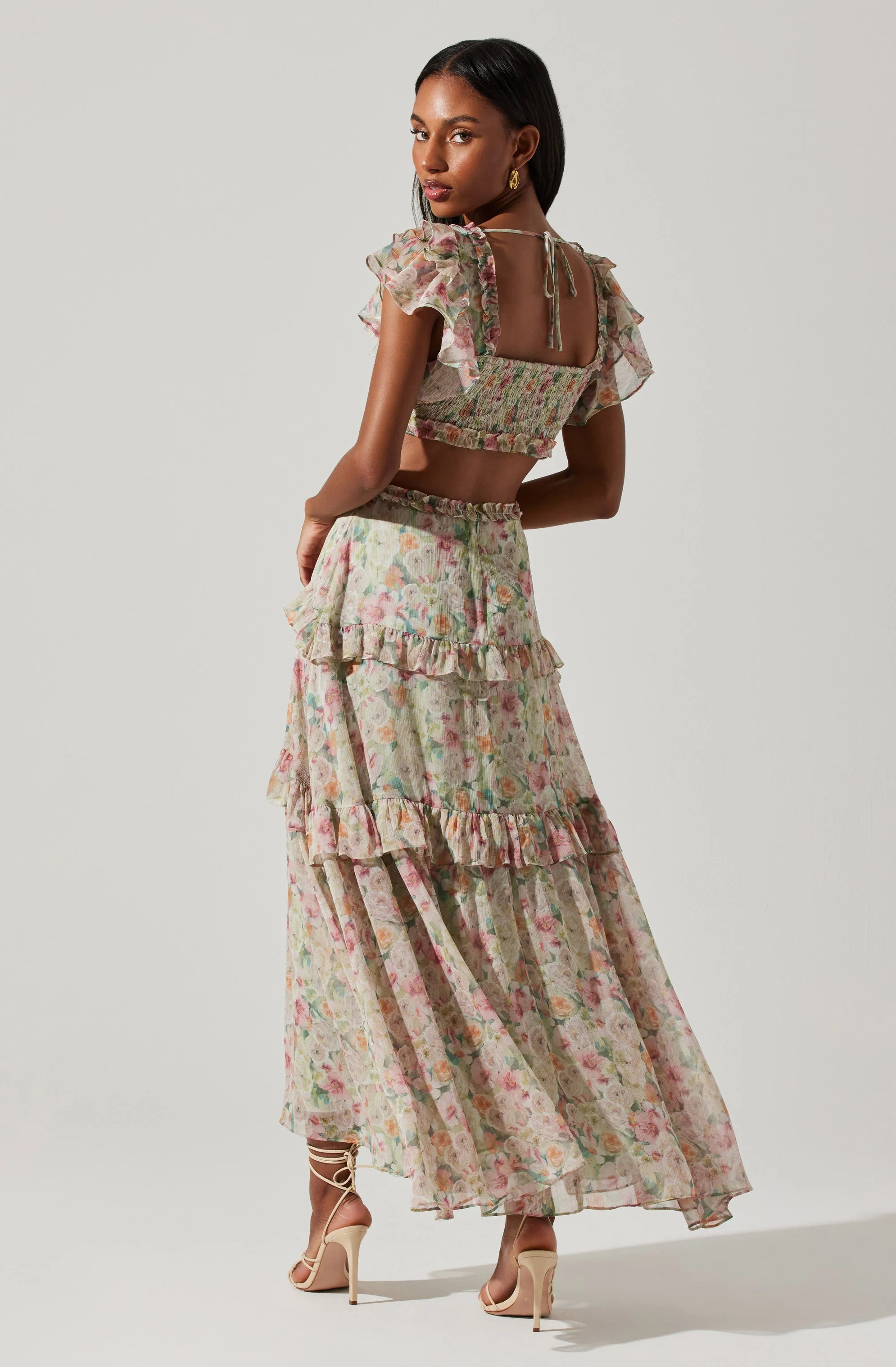 Mable Floral Tiered Ruffle Maxi Dress