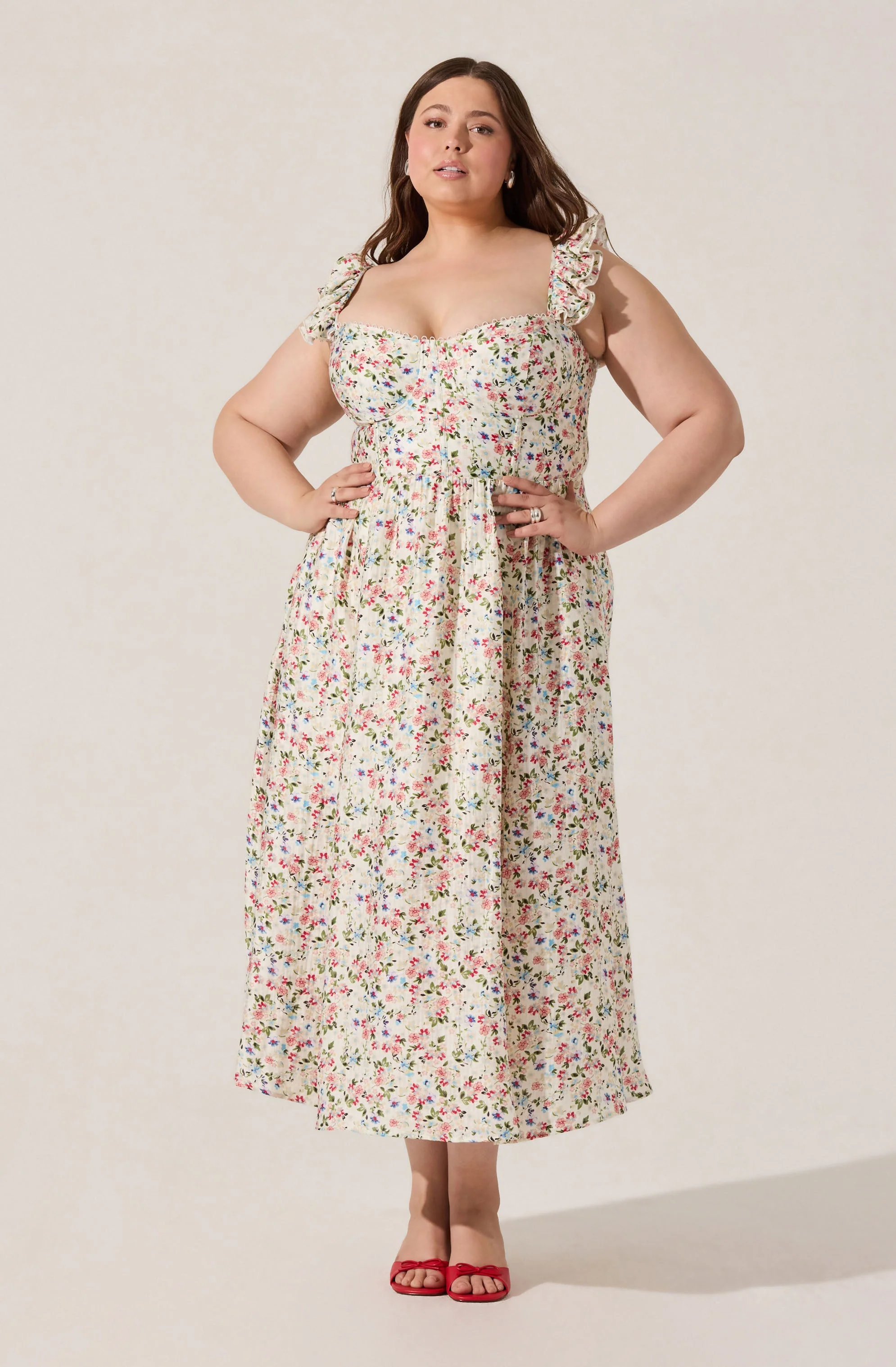 Wedelia Floral Bustier Midi Dress