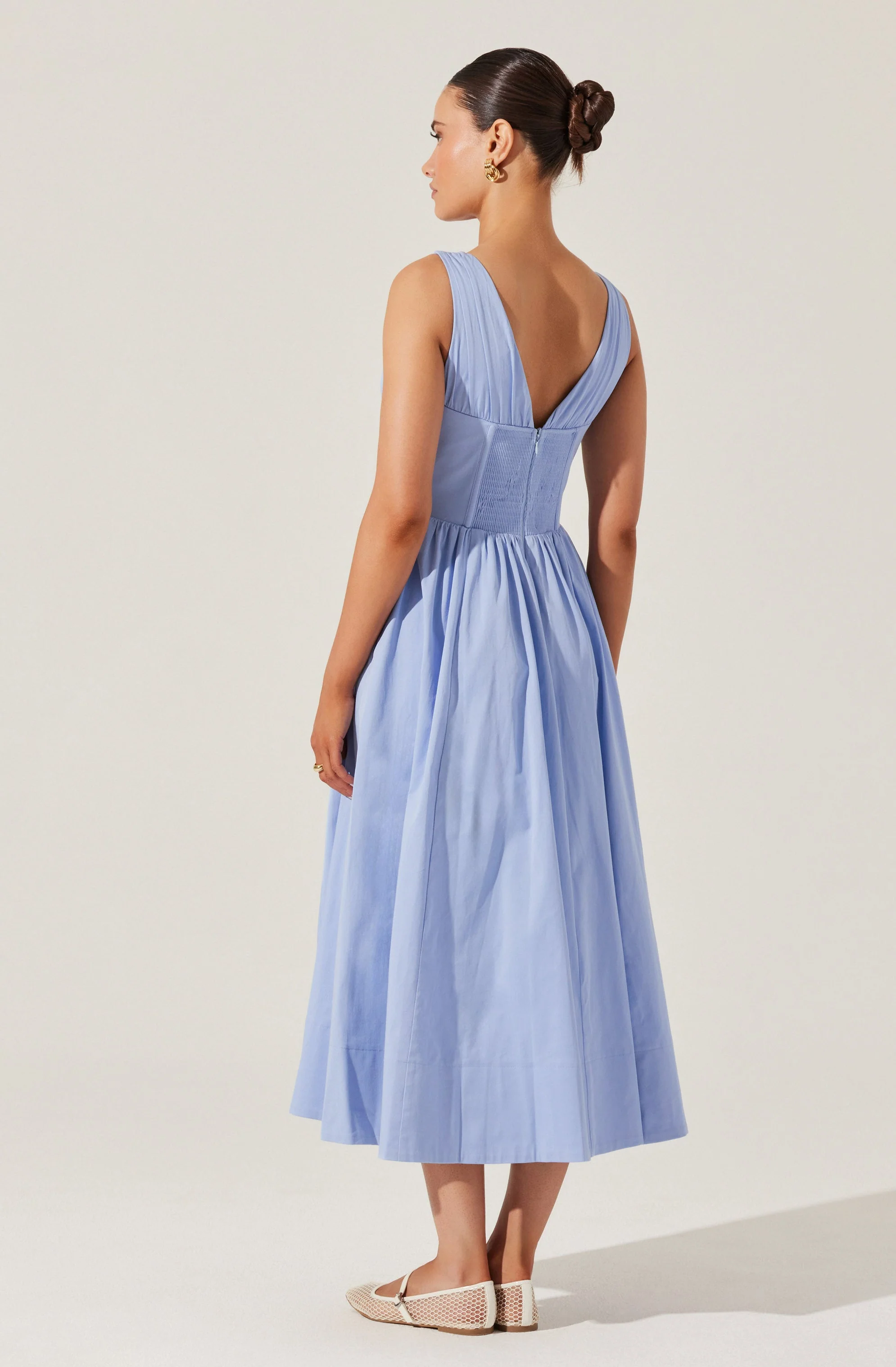 Maili Corset Poplin Midi Dress