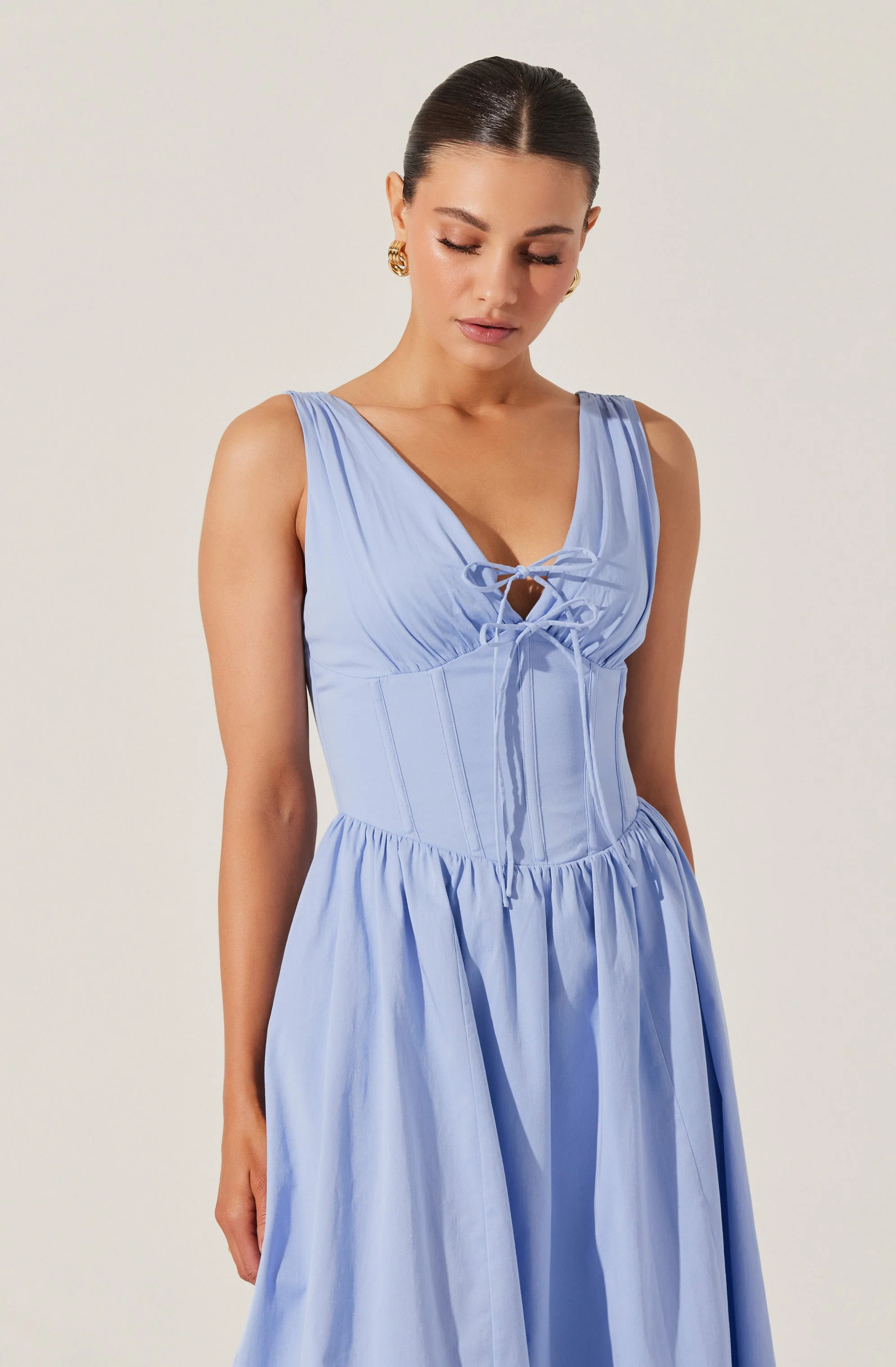 Maili Corset Poplin Midi Dress