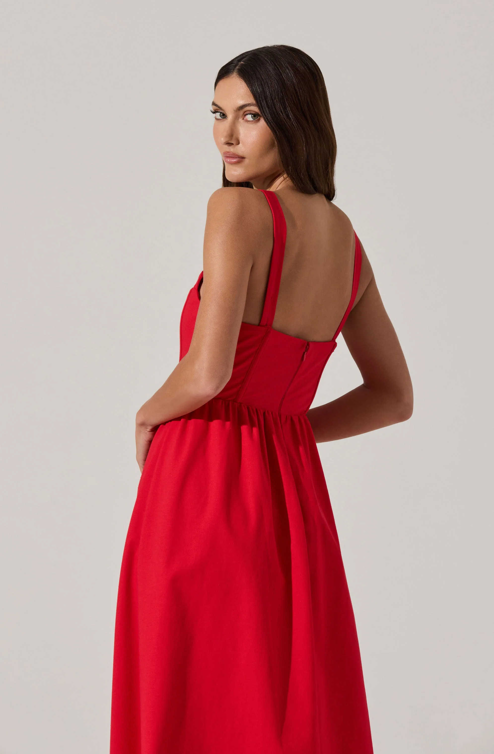 Sweetheart Corset Linen Dress