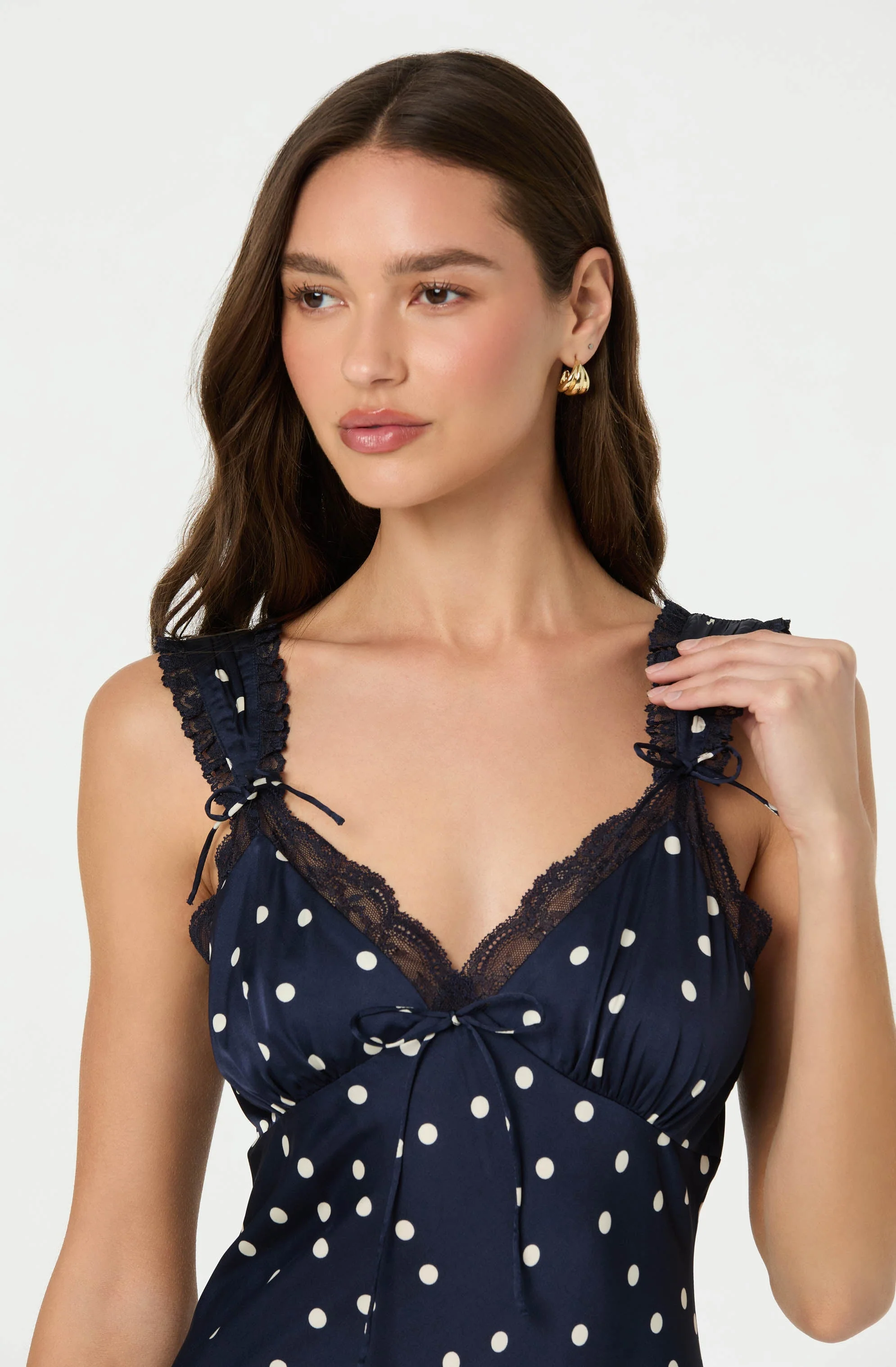 Lace Trim Midi Slip Dress