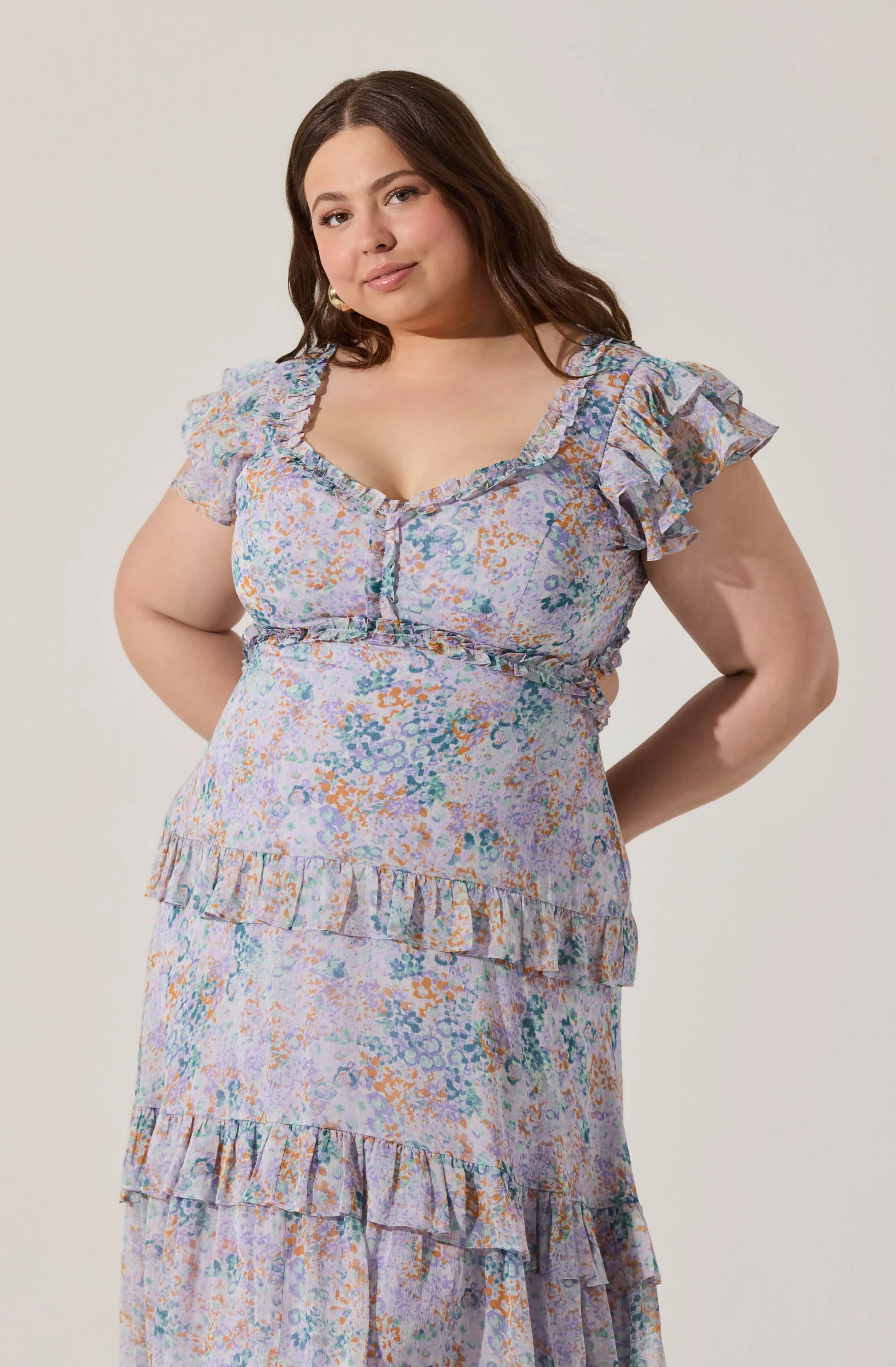 Mable Floral Tiered Ruffle Maxi Dress