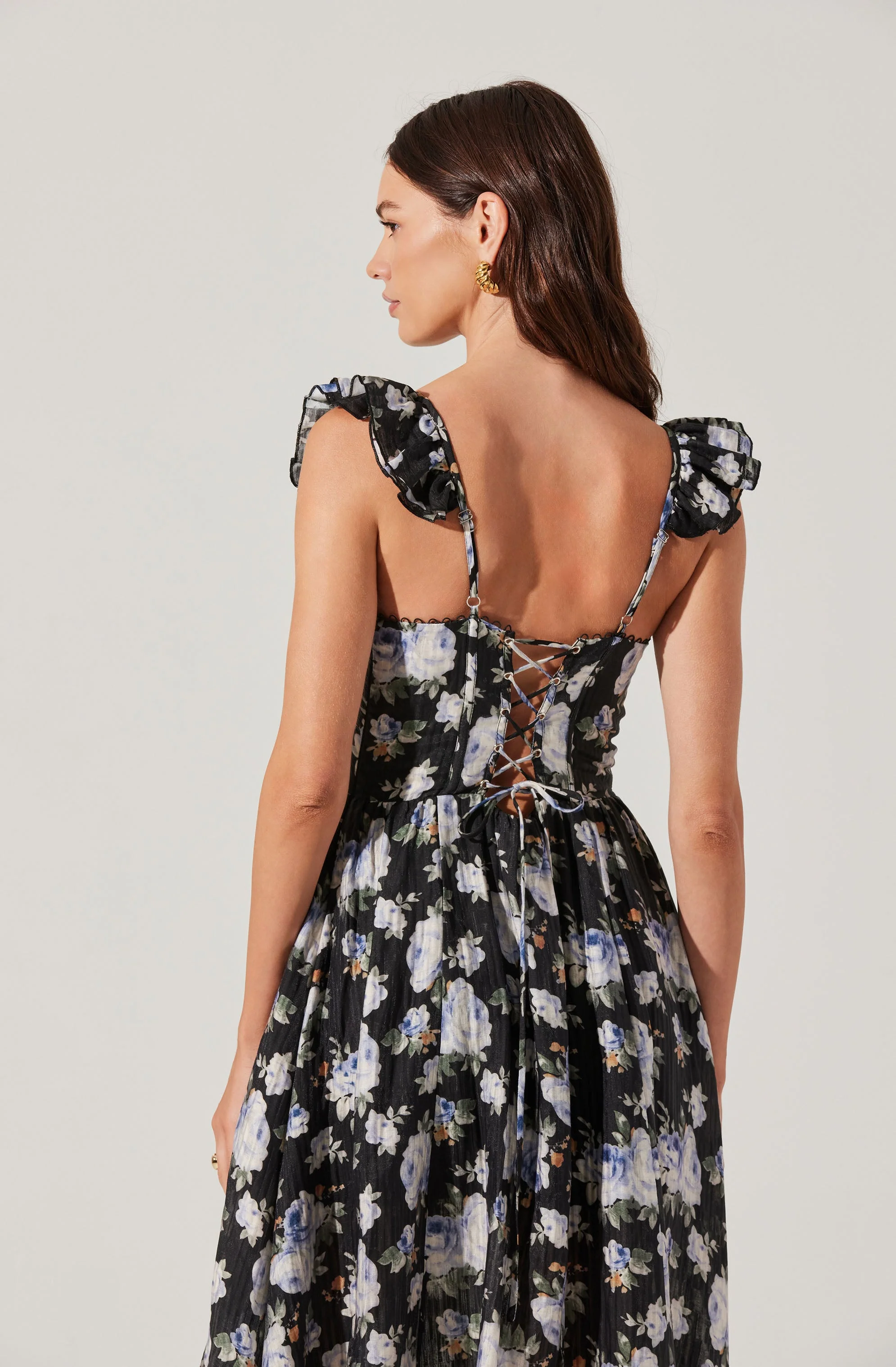 Wedelia Floral Bustier Midi Dress