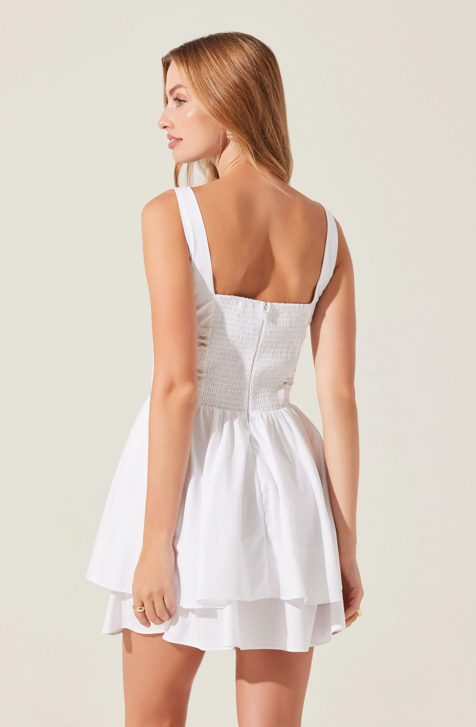 Melaine Lace Trim Mini Dress