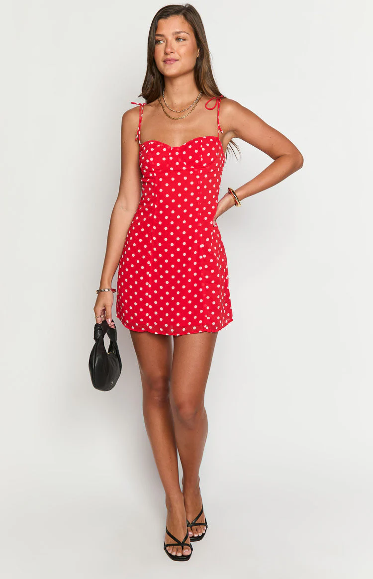Penny Lane Red Polka Dot Mini Dress