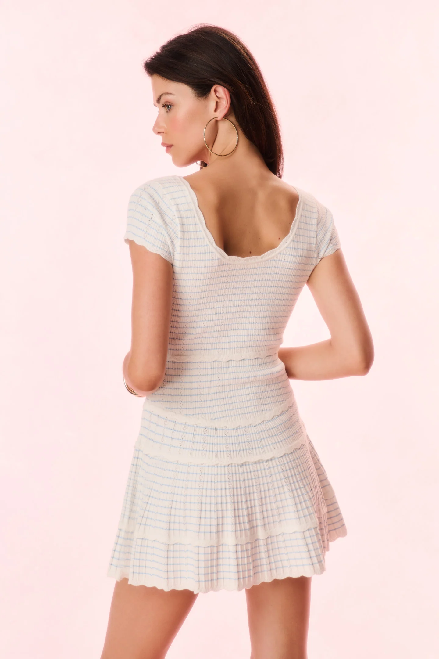 Elisavette Striped Stretch Knit Mini Dress