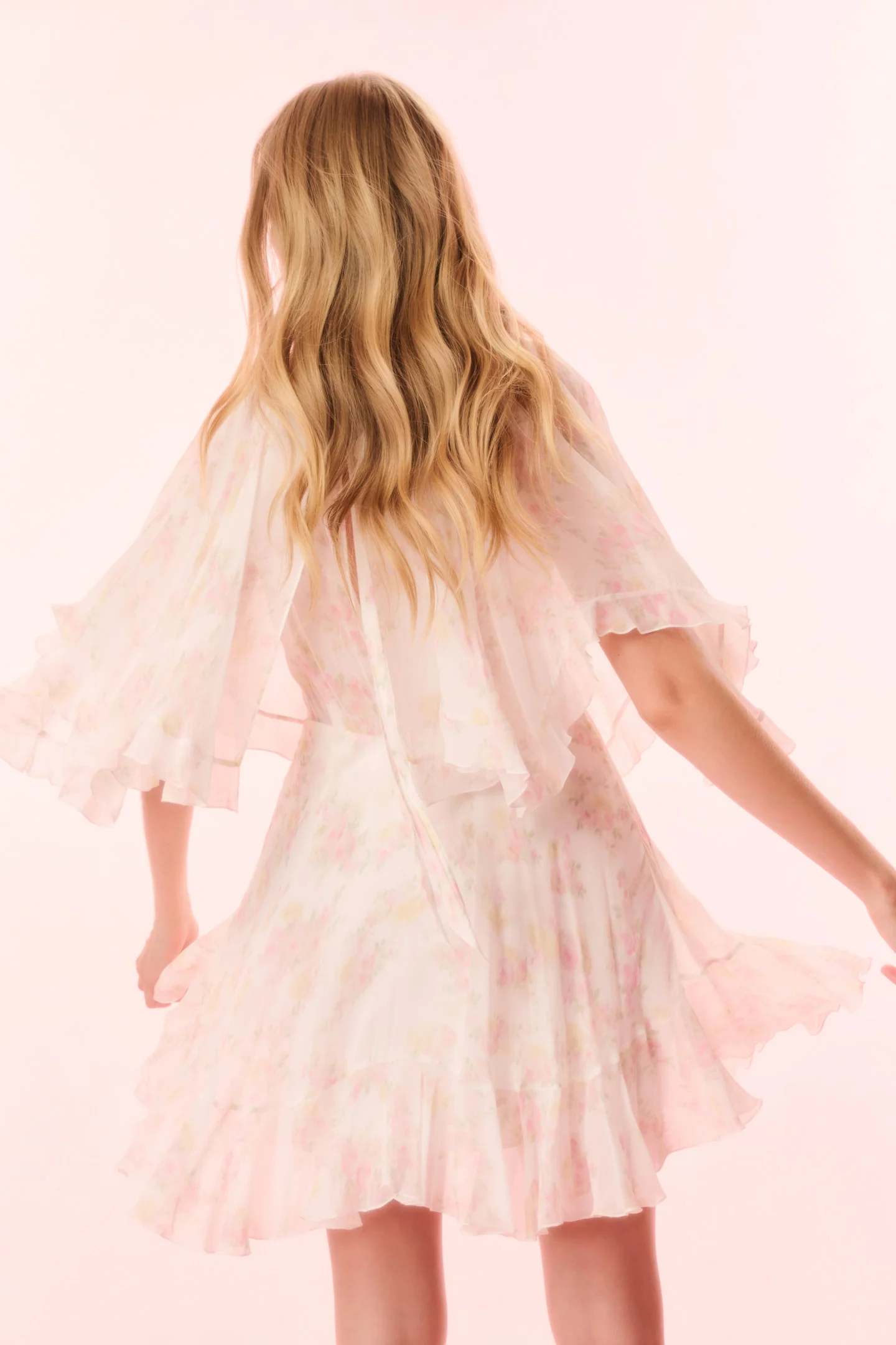 Avaline Floral Chiffon Mini Dress