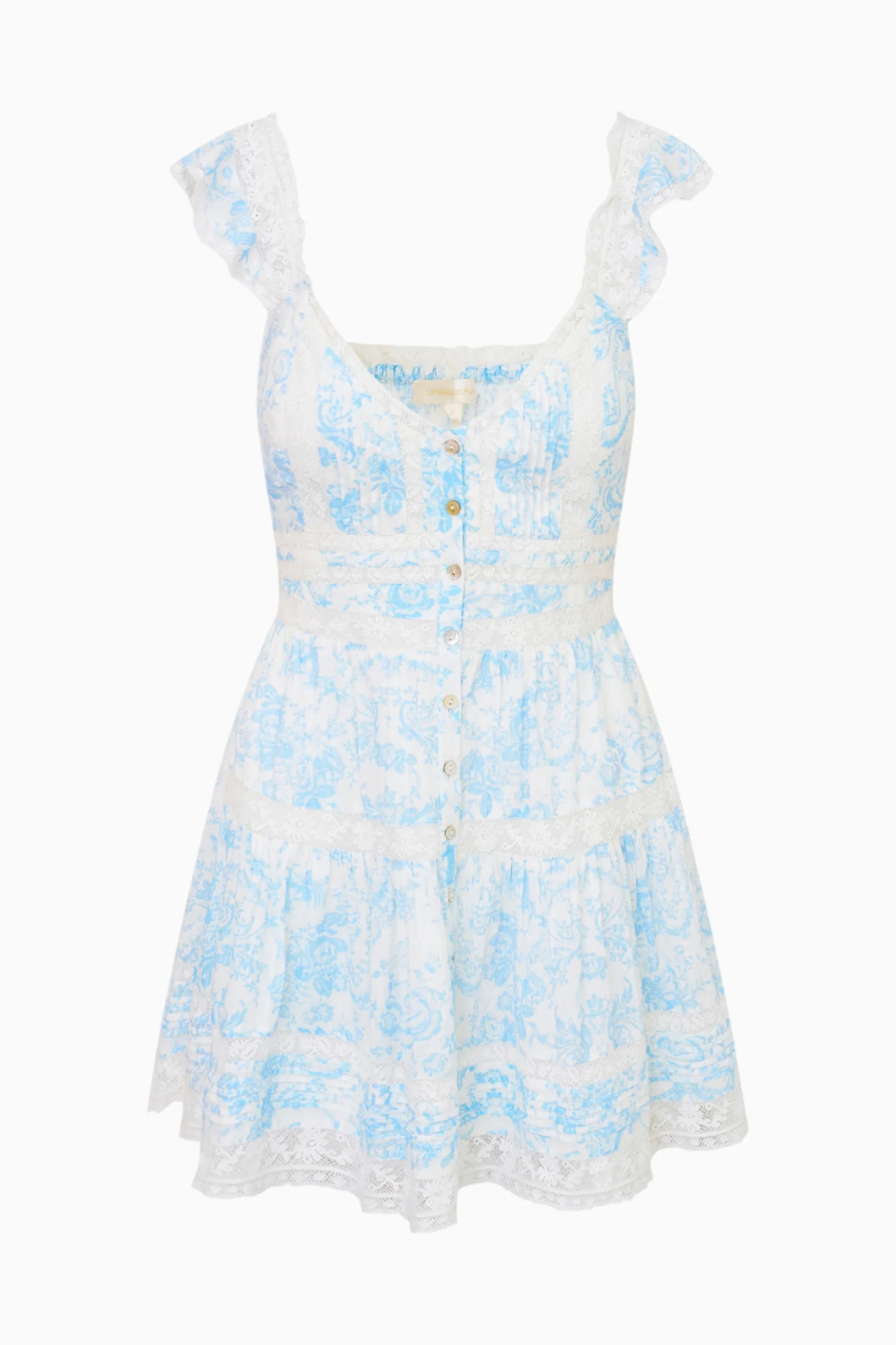 Rietta Cotton Lace-Trimmed Mini Dress