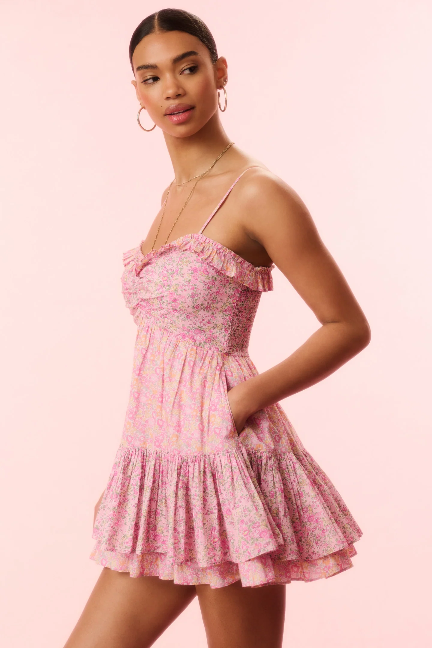 Linny Liberty Fabric Mini Dress