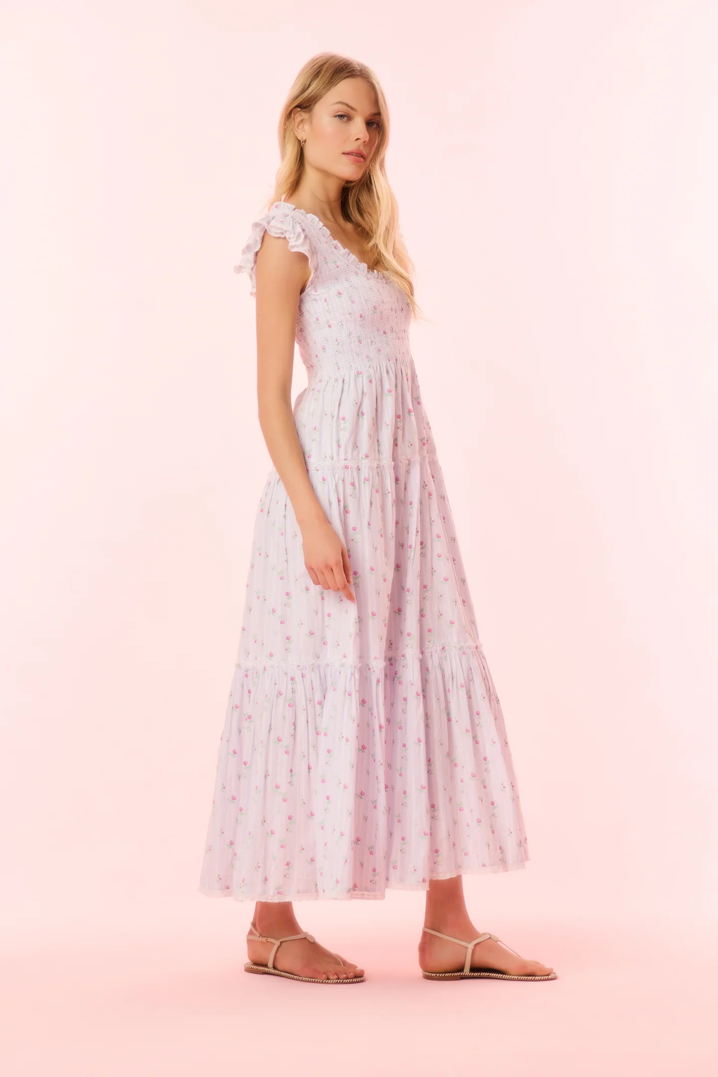 Chessie Cotton Floral Maxi Dress