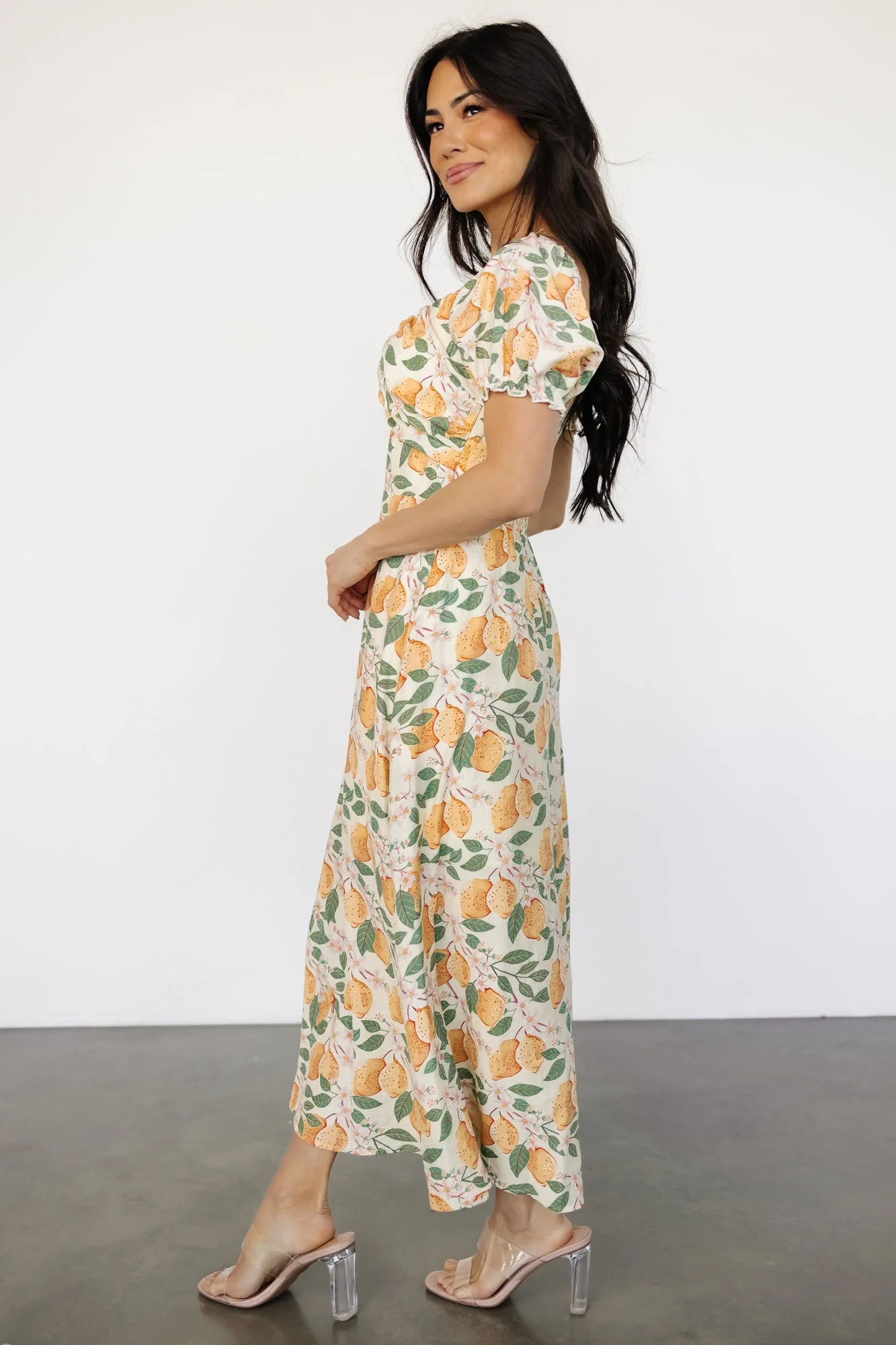 Amalfi Midi Dress | Lemon Print