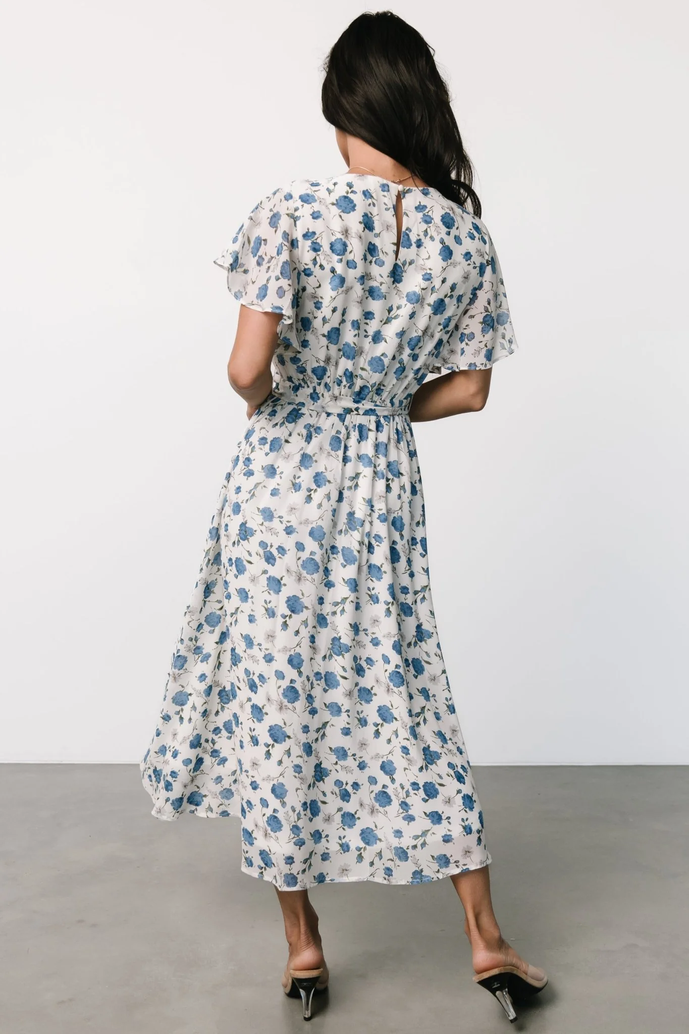 Laurel Midi Dress | Off-White + Blue Floral