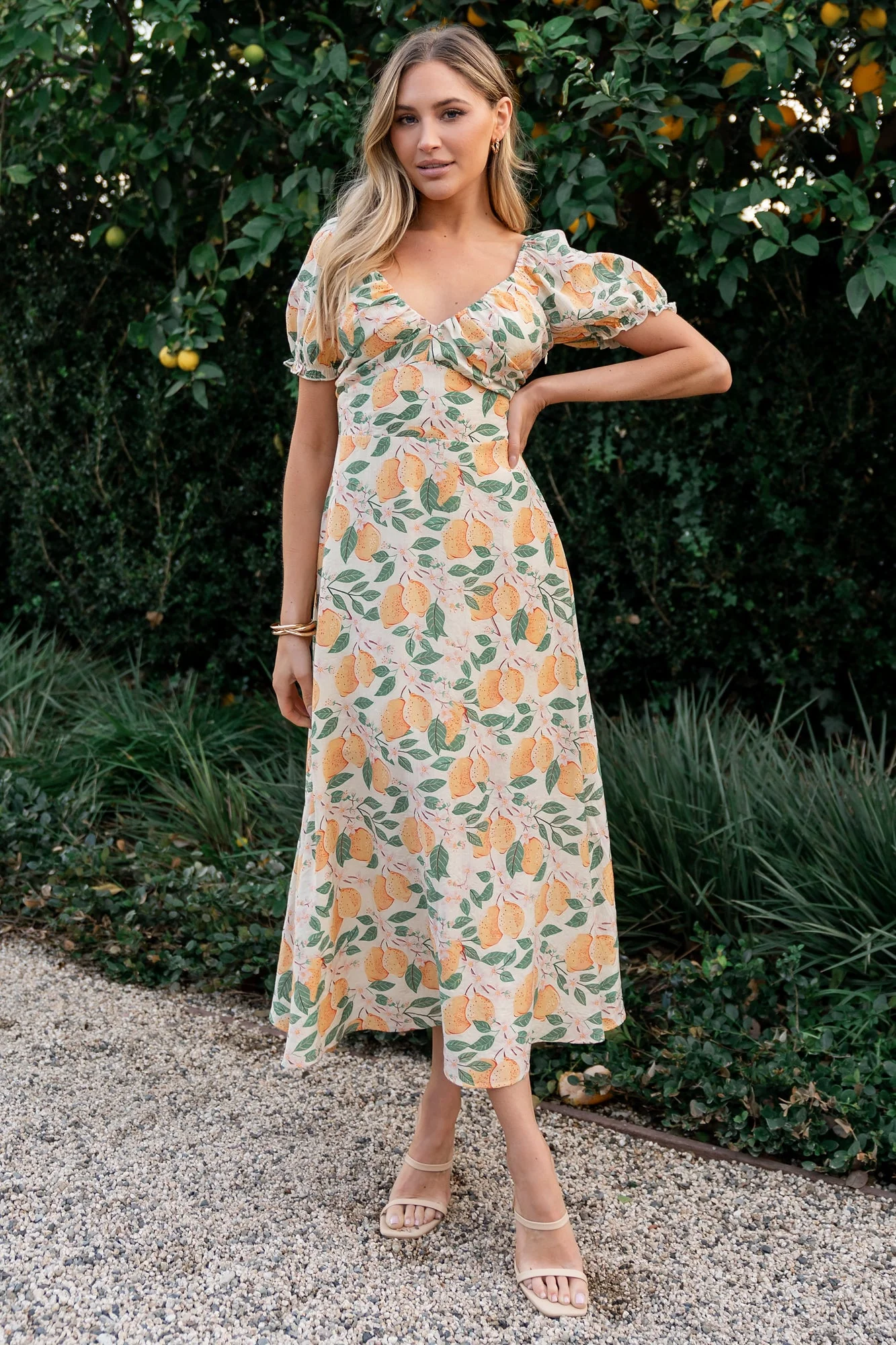 Amalfi Midi Dress | Lemon Print