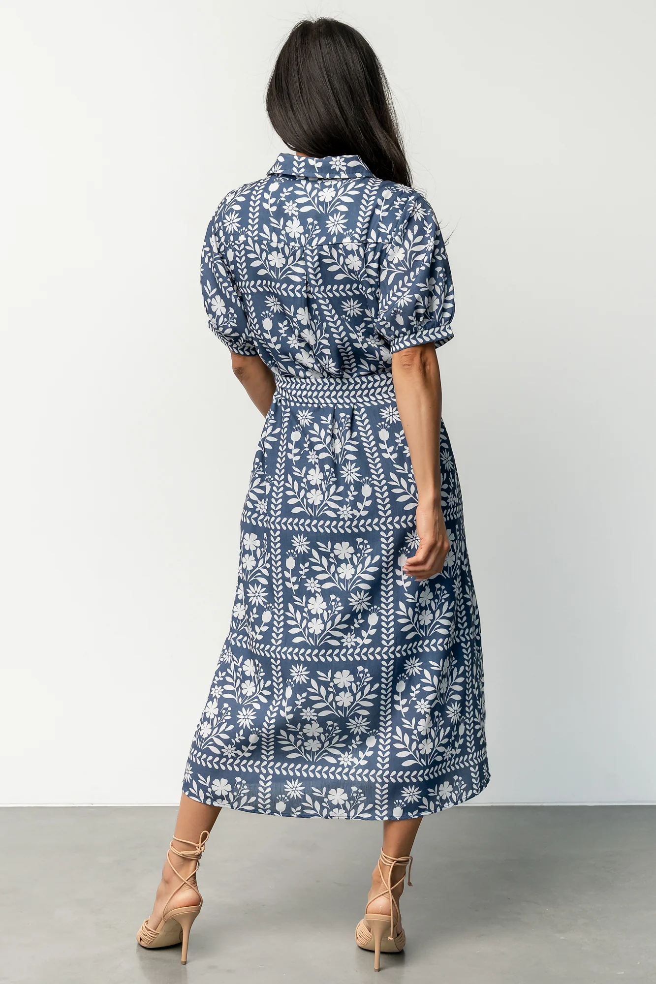 Karla Midi Dress | Deep Slate + White Floral