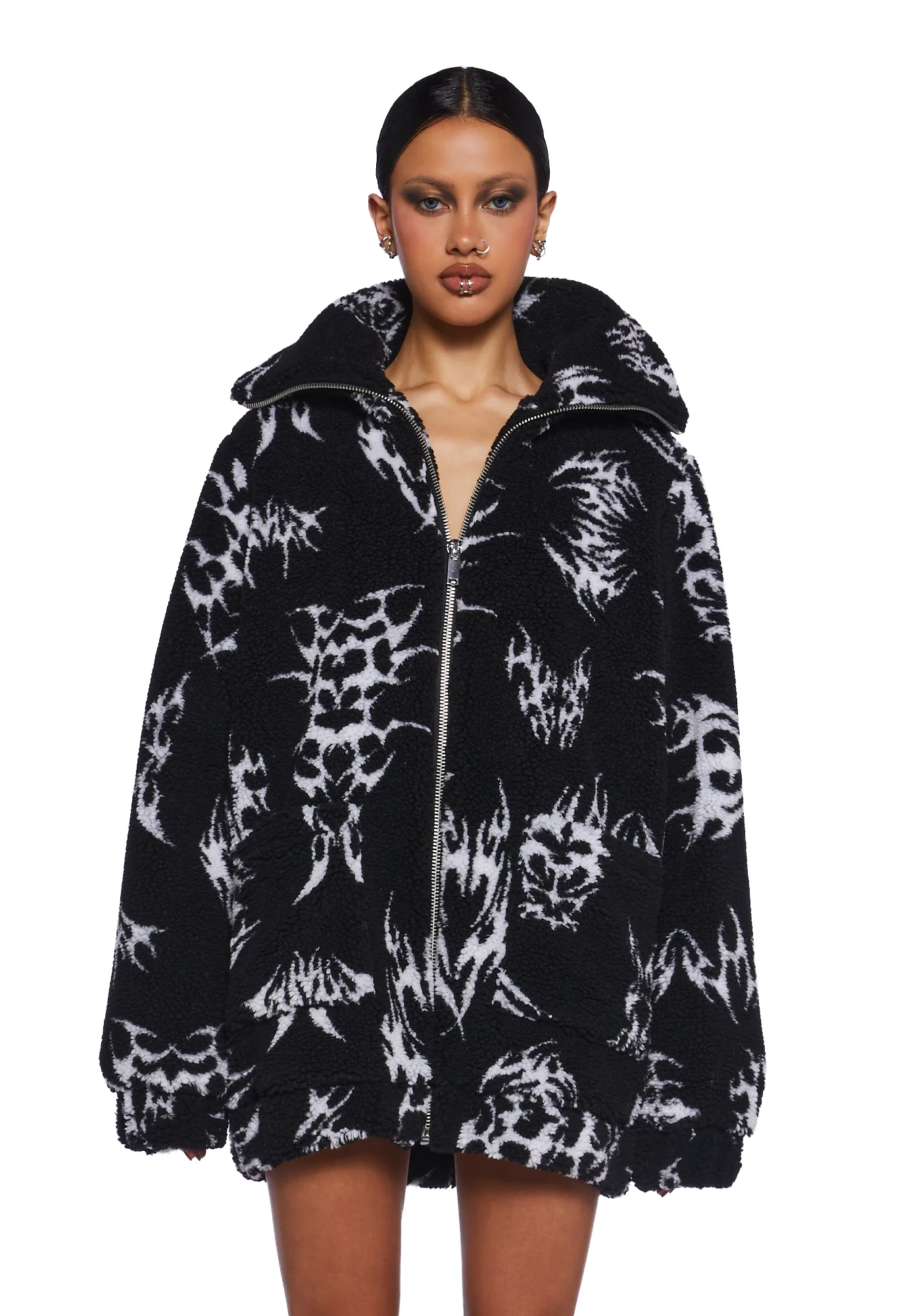 Ciphered Up Sherpa Jacket - Black