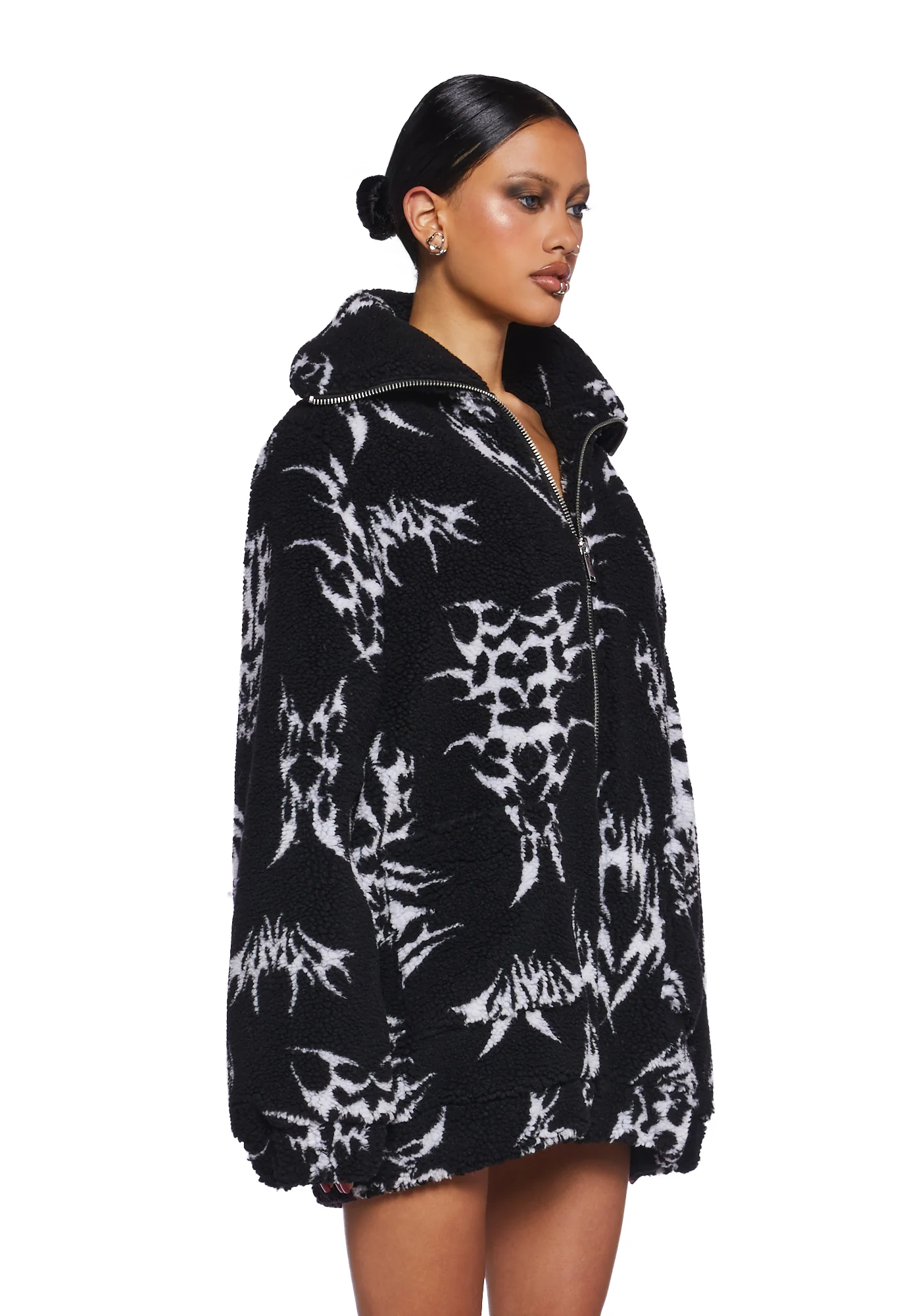 Ciphered Up Sherpa Jacket - Black