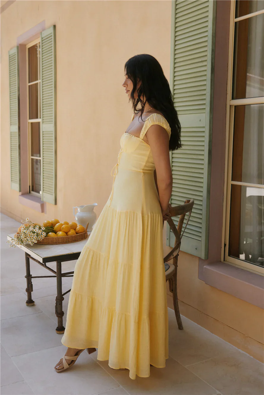 Crystal Waters Maxi Dress Yellow