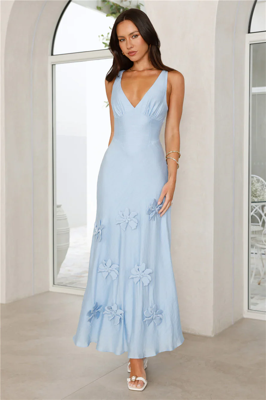 Juicy Floral Maxi Dress Blue