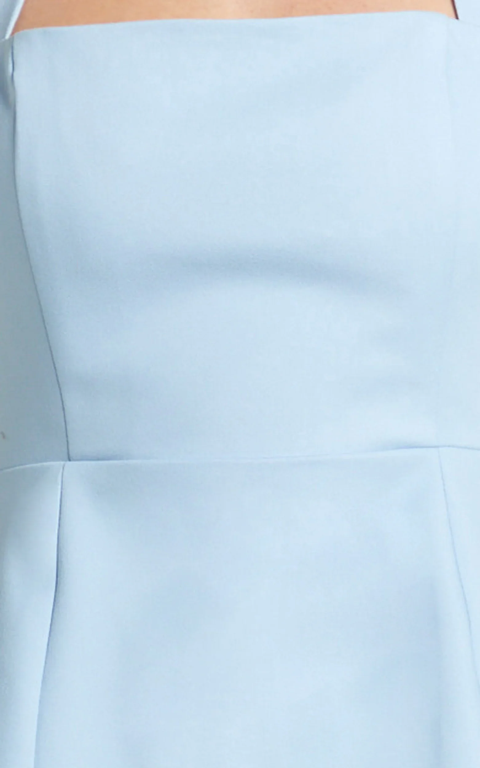 Dante Mini Dress Halter Neck Tie Tulip Skirt Dress in Soft Blue