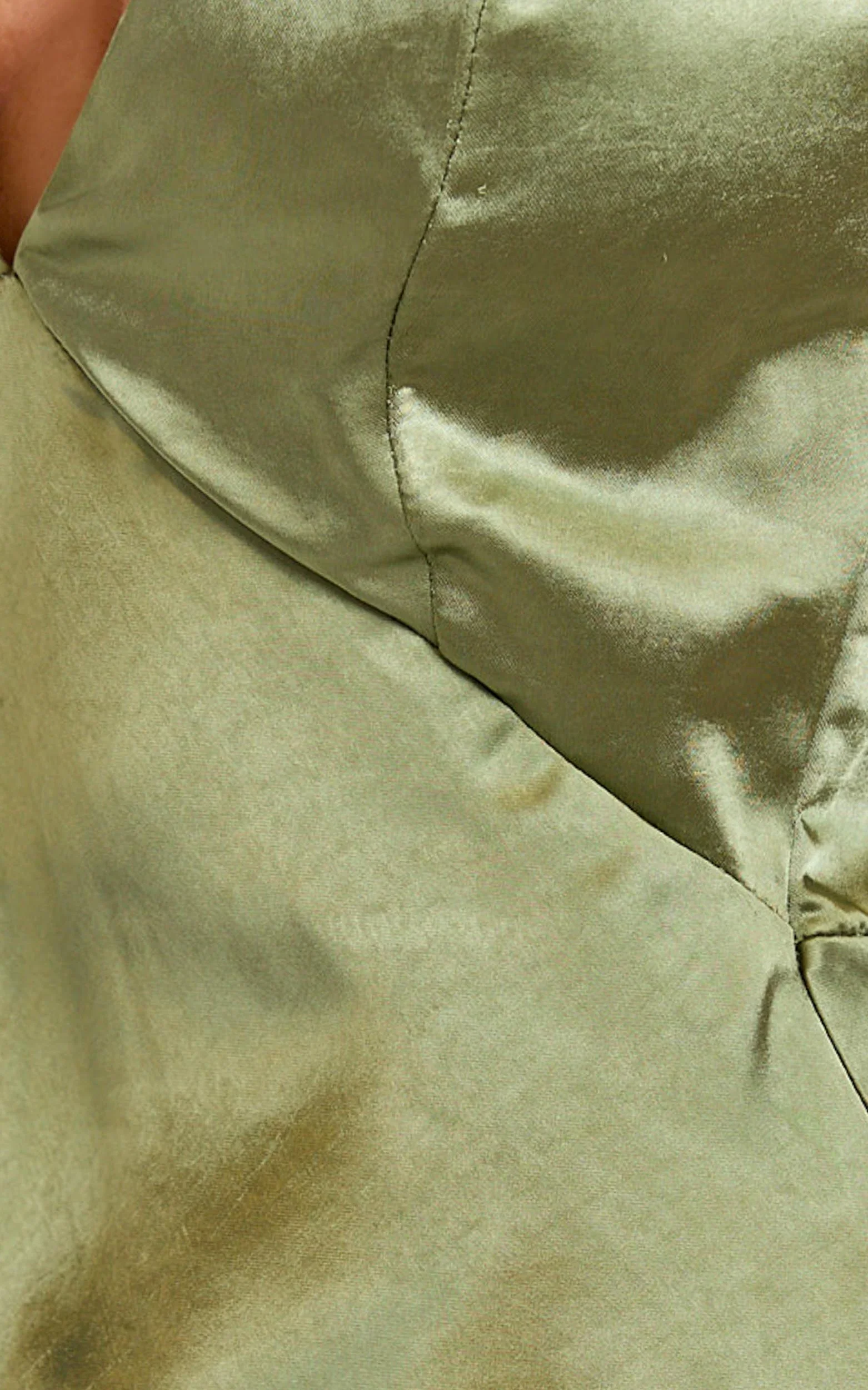 Quincy Maxi Dress Satin Slip Dress in Olive
