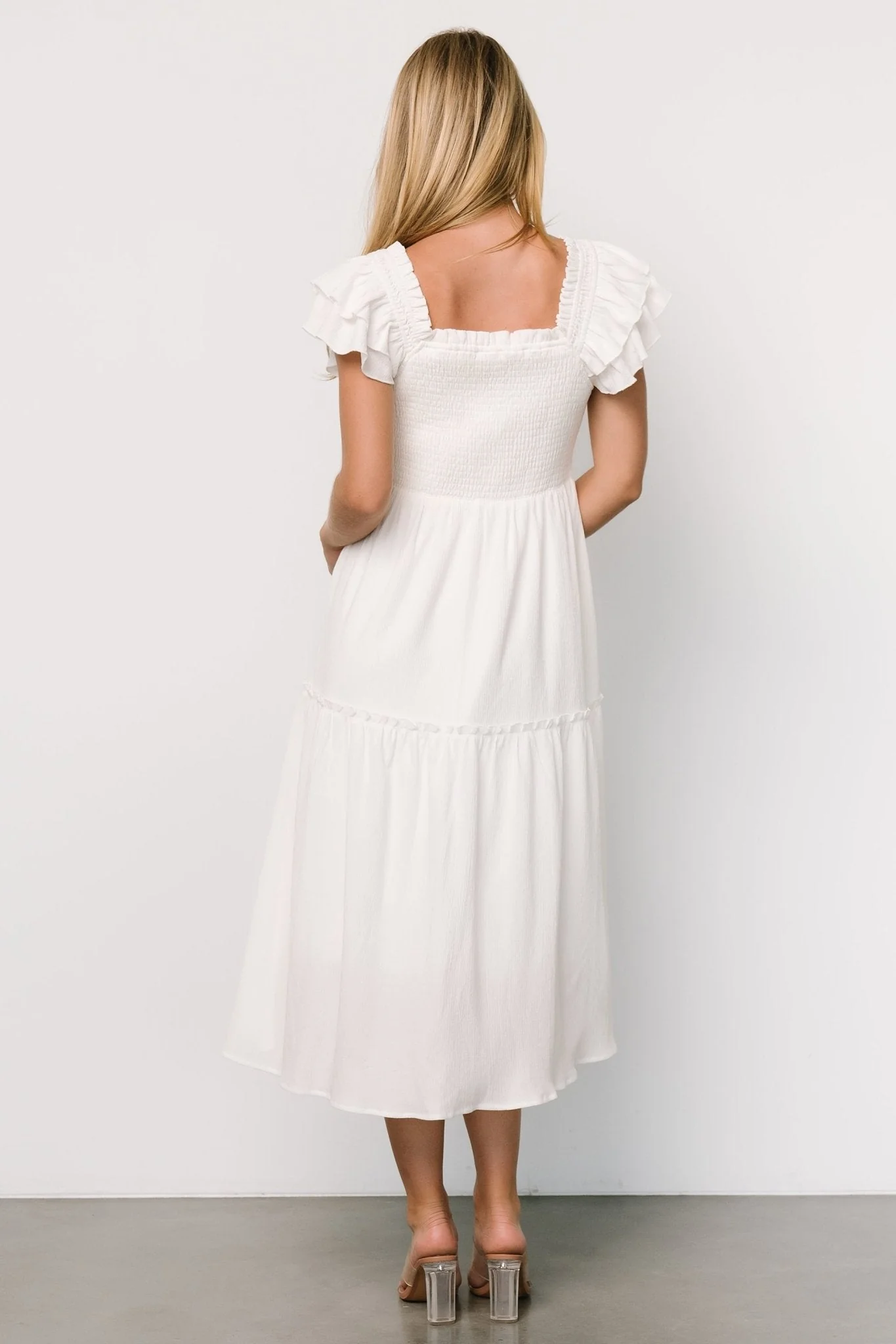 Jacie Smocked Midi Dress | White