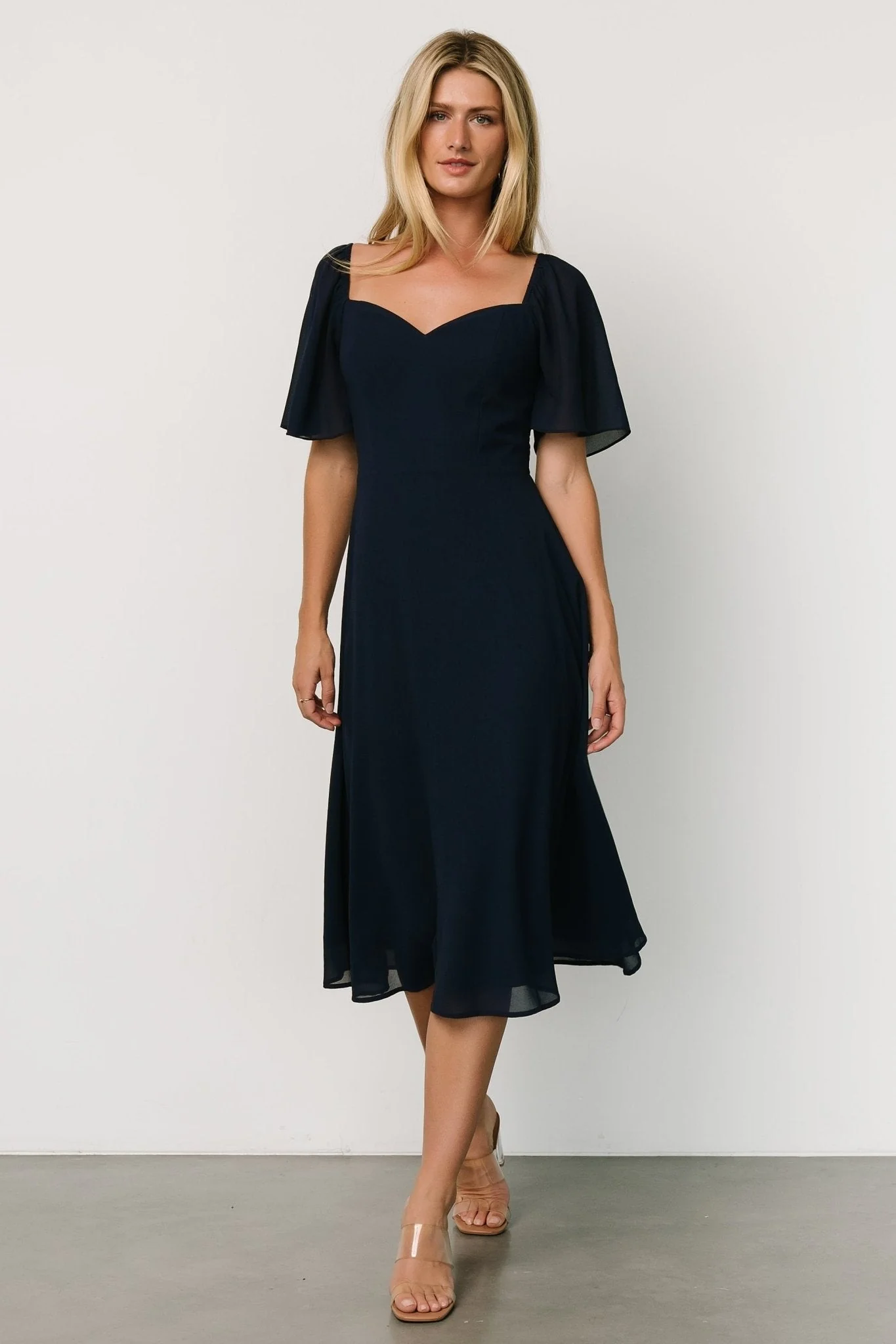 Colette Sweetheart Midi Dress | Navy