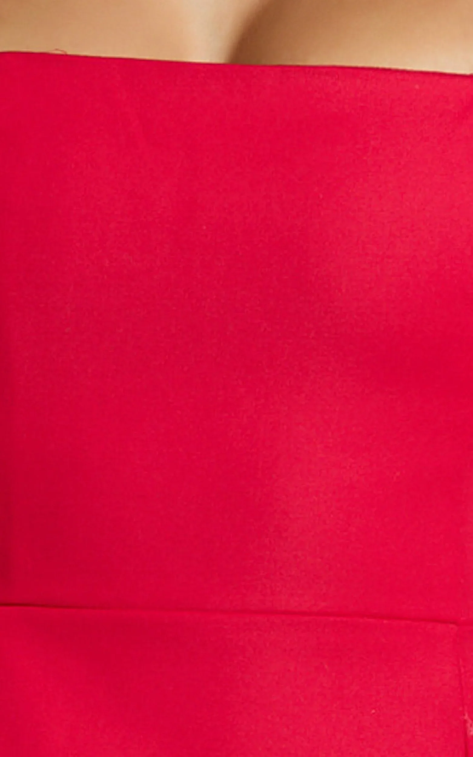 Dante Mini Dress Halter Neck Tie Tulip Skirt Dress in Red