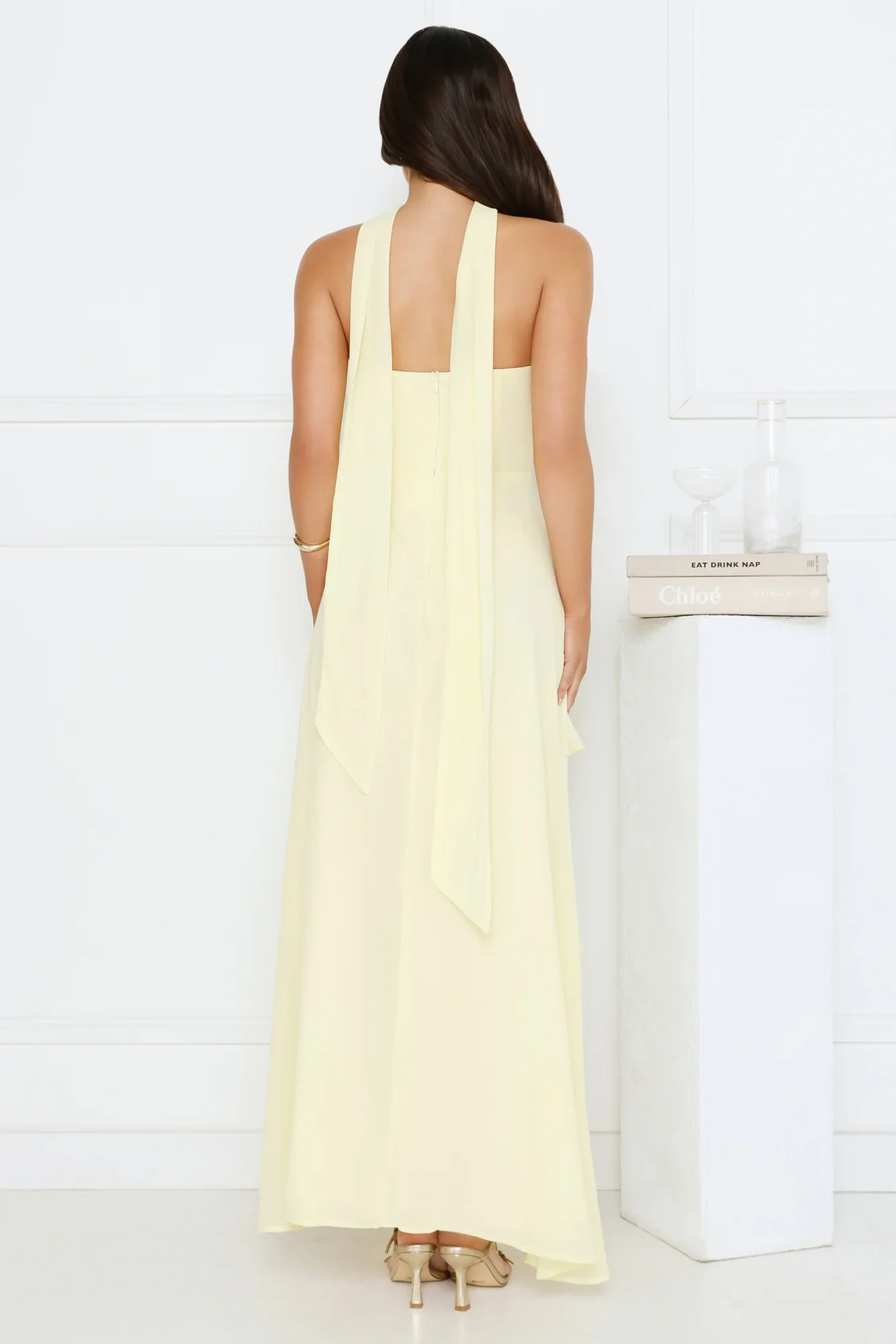 Sunset Reverie Strapless Maxi Dress Yellow