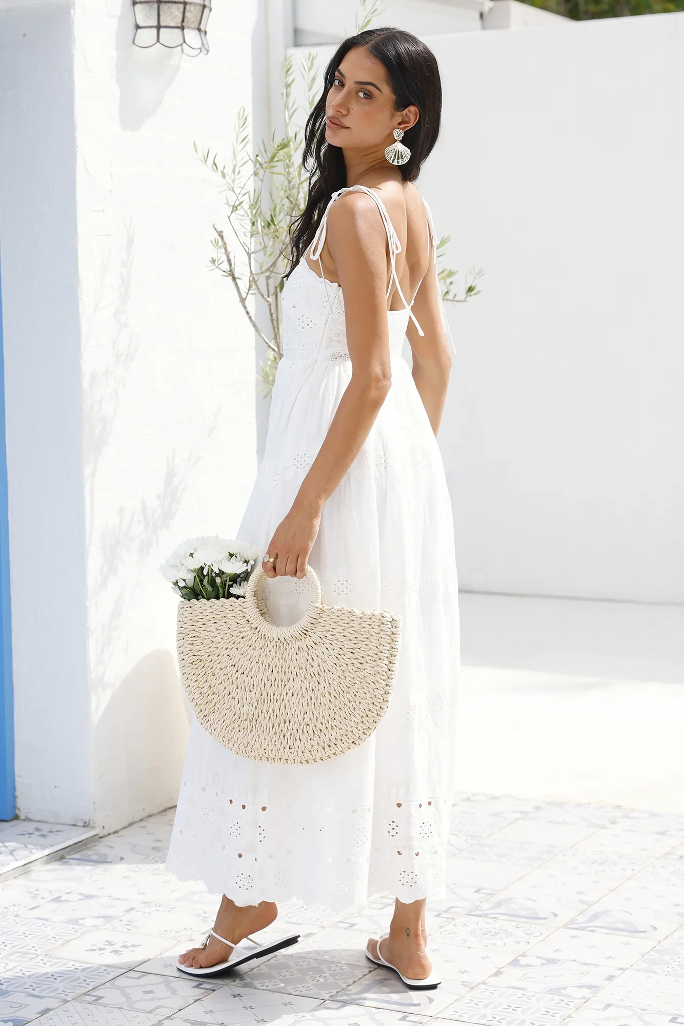 Whispers of Spring Maxi Dress White