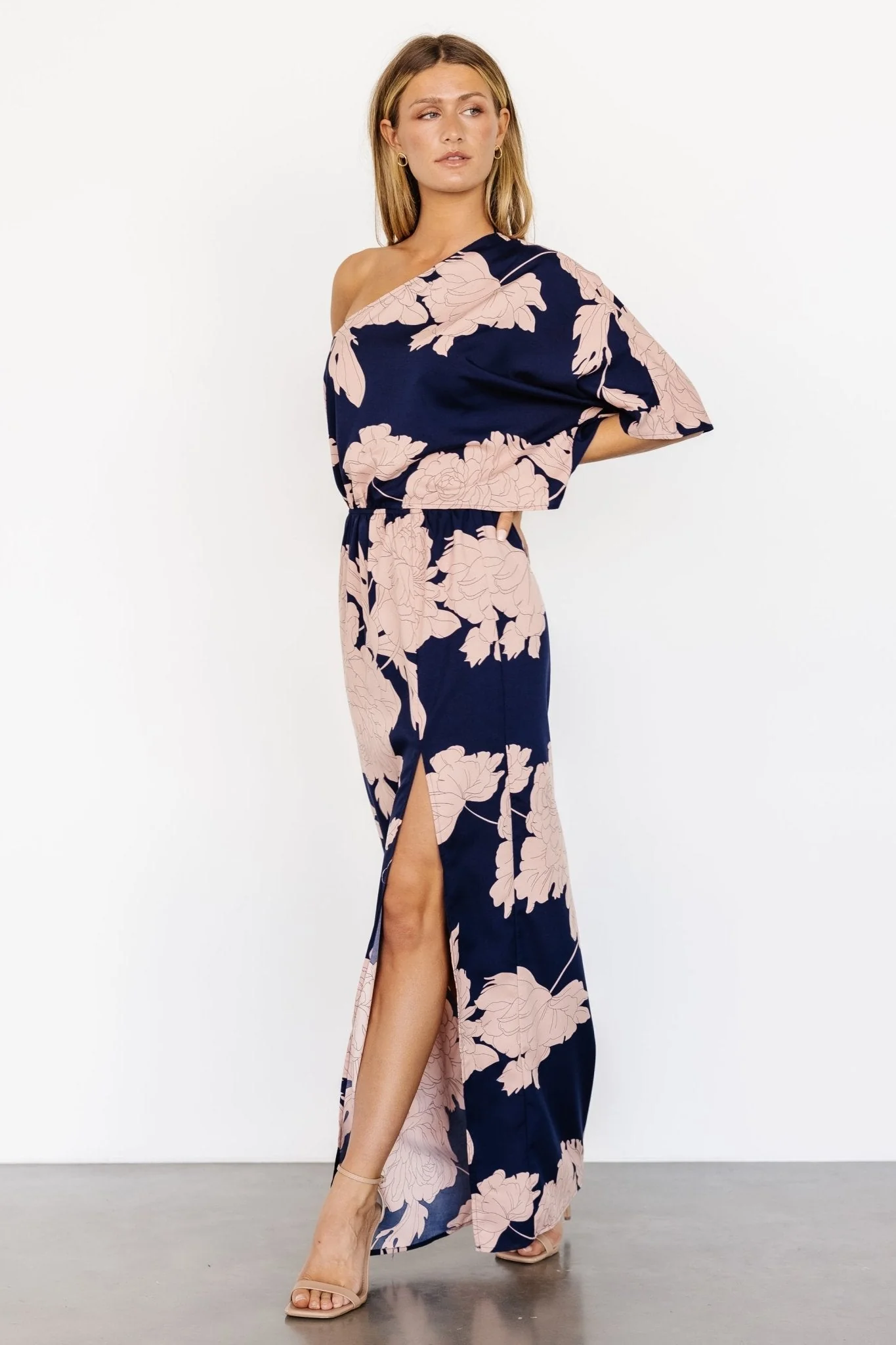 Halston Maxi Dress | Navy + Blush