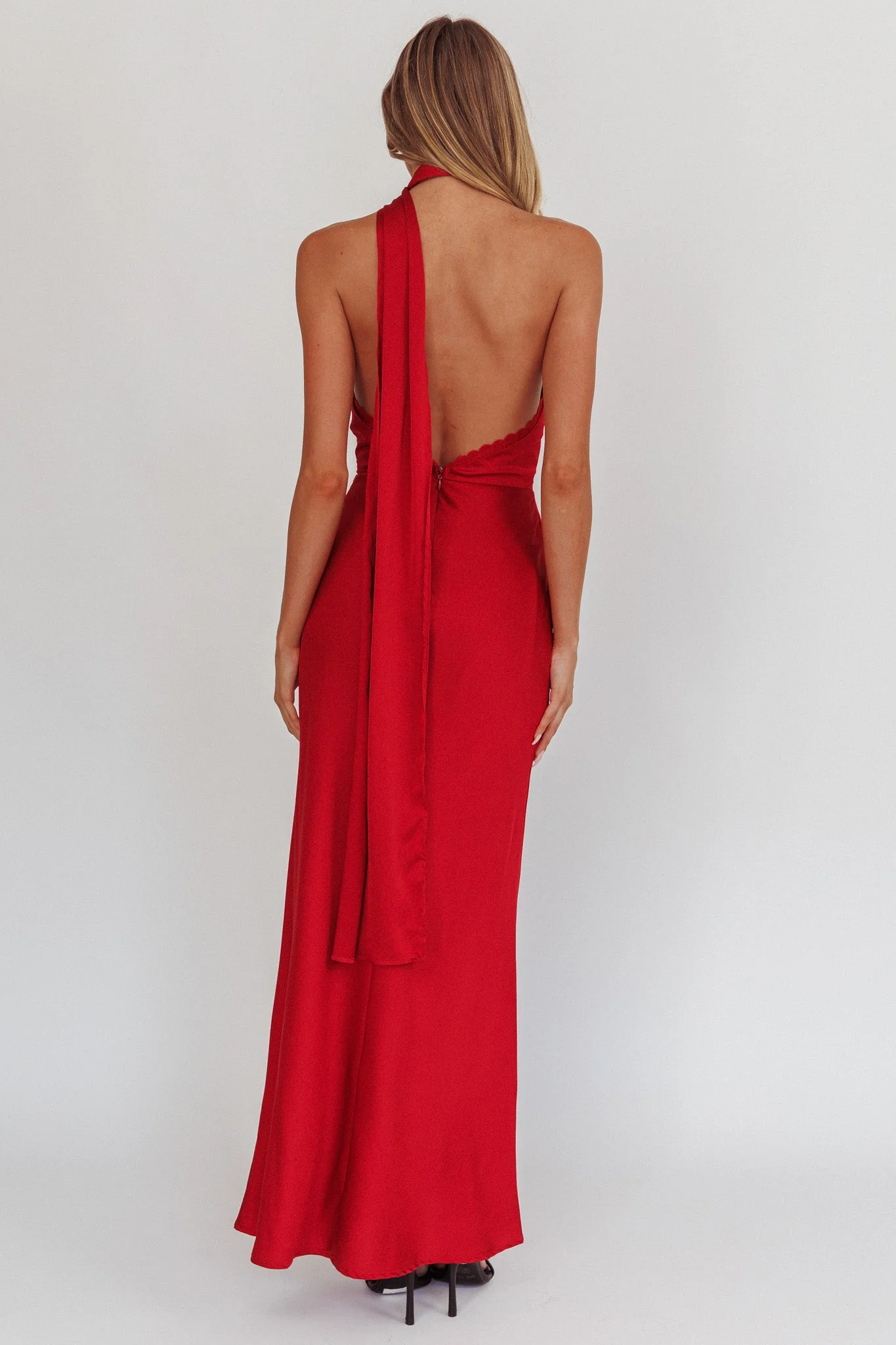 Adora One-Shoulder Maxi Dress Red